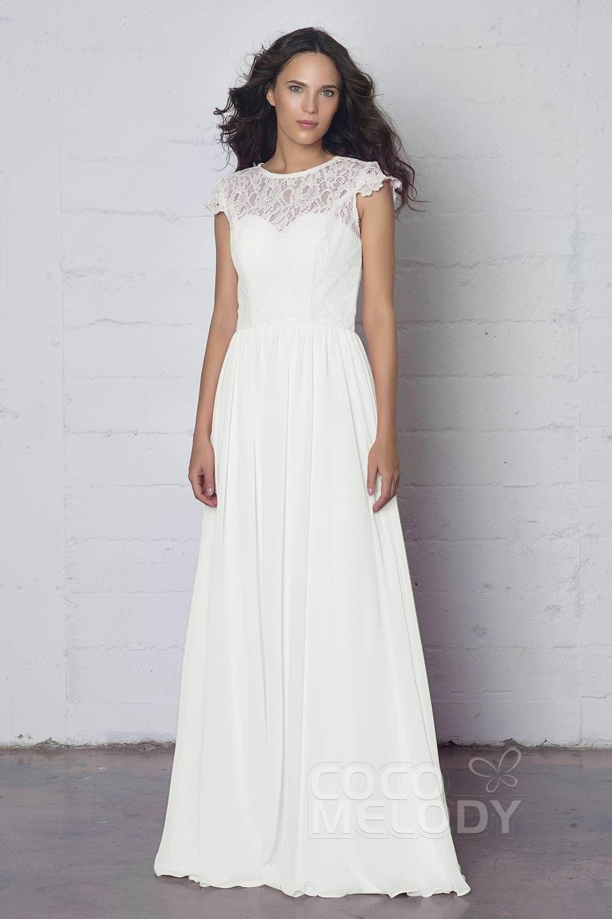 Sheath-Column Floor Length Lace and Chiffon Dress LOZF1503E - COCOMELODY