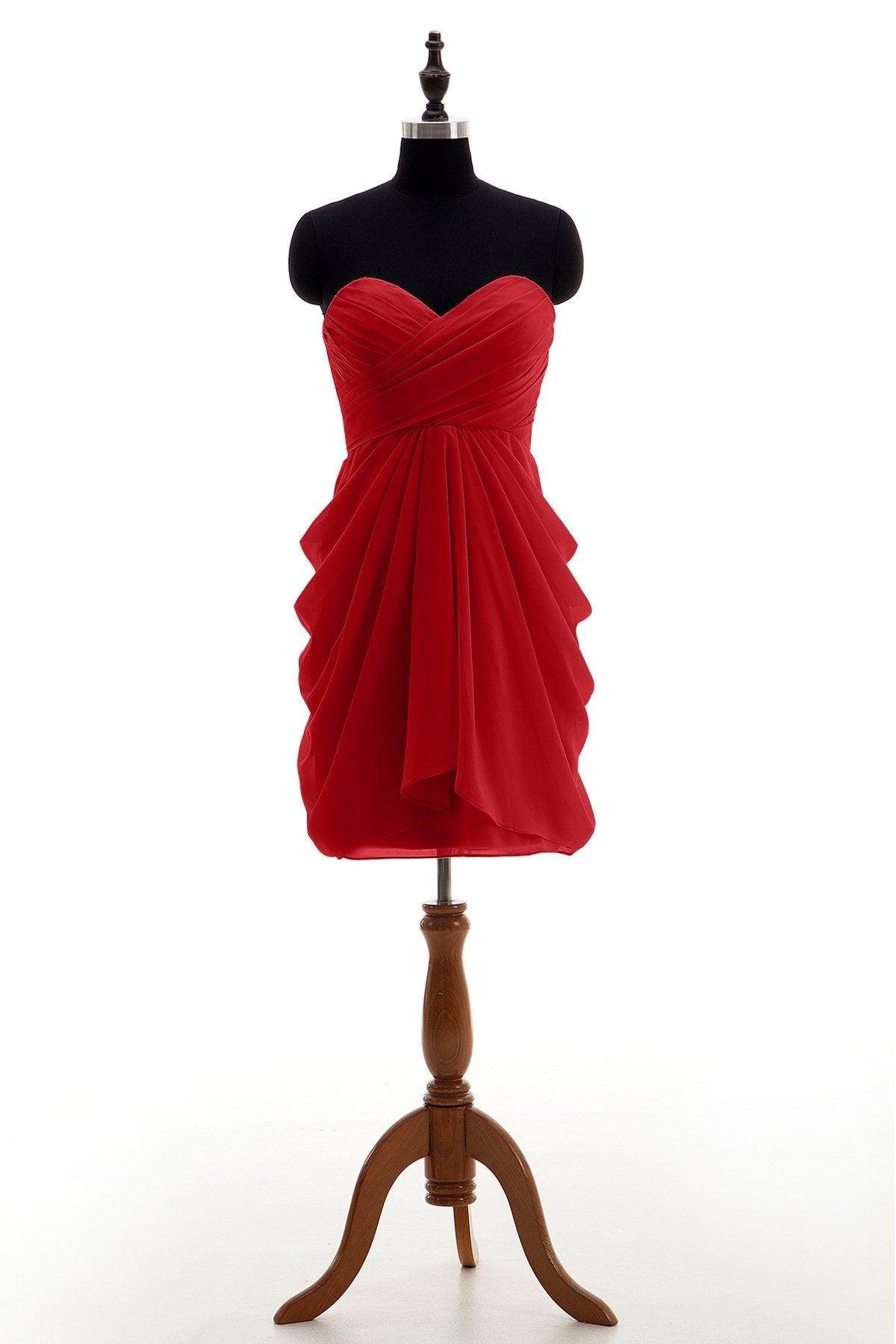 Sheath-Column Knee Length Chiffon Bridesmaid Dress NB2746 - COCOMELODY