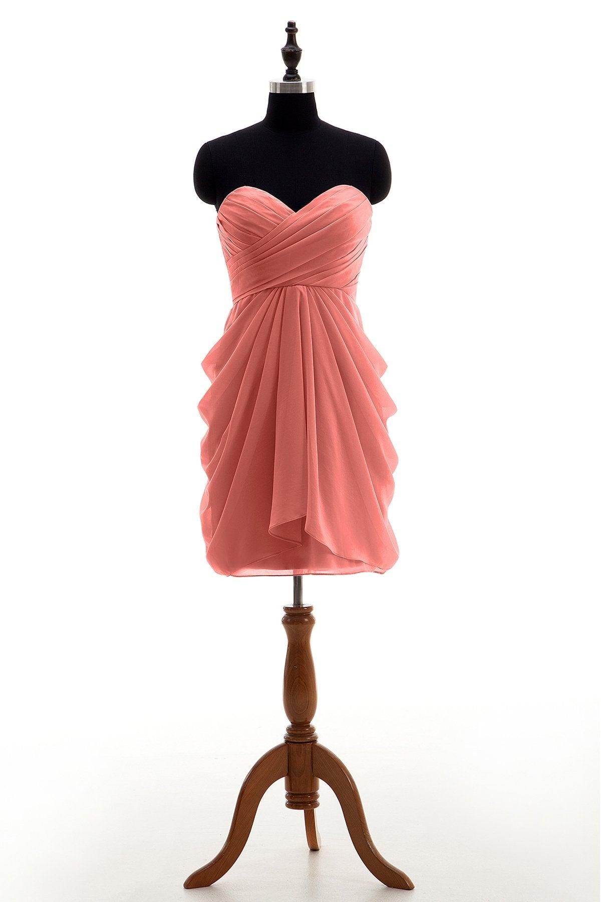 Sheath-Column Knee Length Chiffon Bridesmaid Dress NB2746 - COCOMELODY