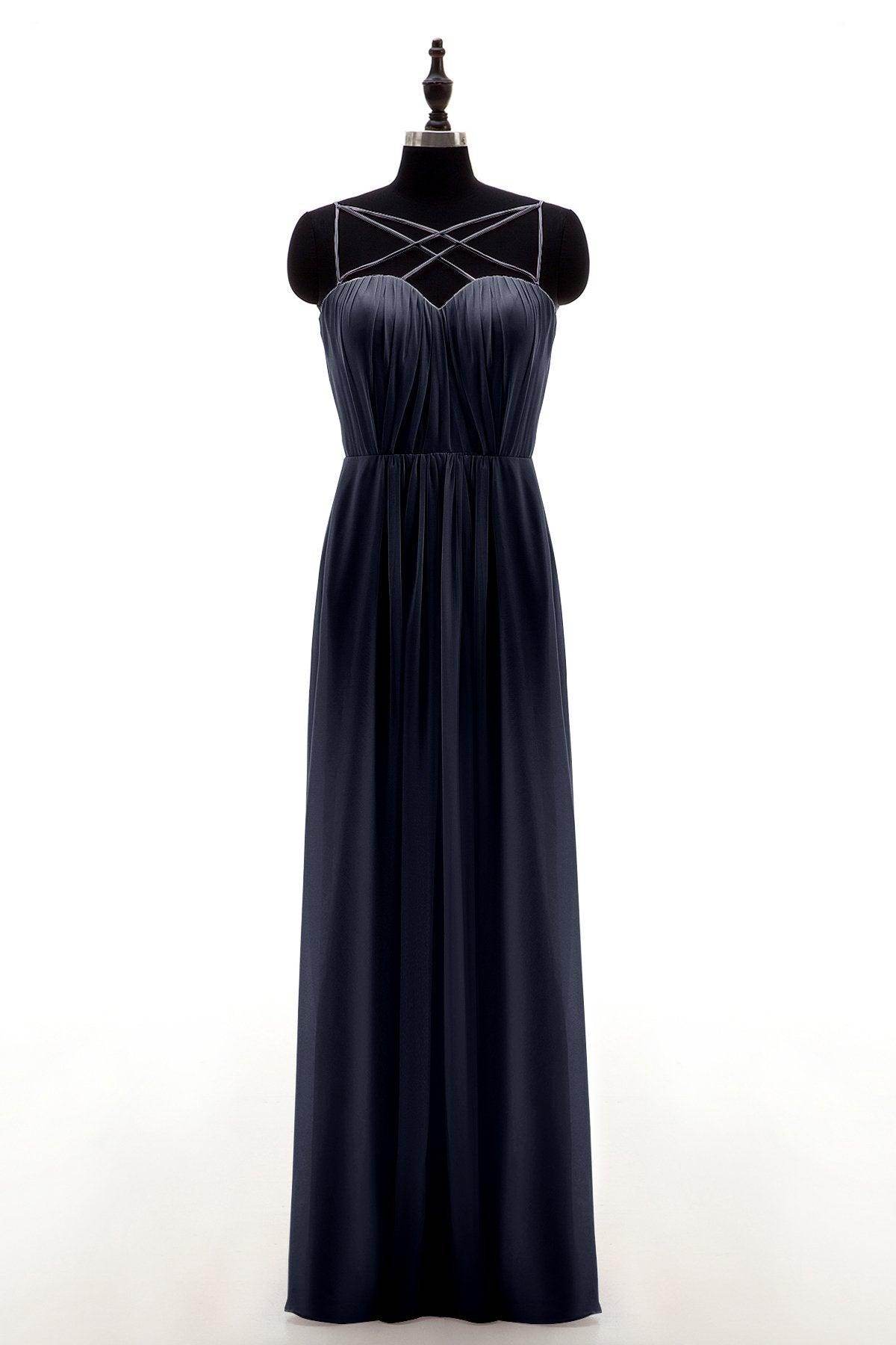 Sheath-Column Floor Length Chiffon Bridesmaid Dress NB3315 - COCOMELODY