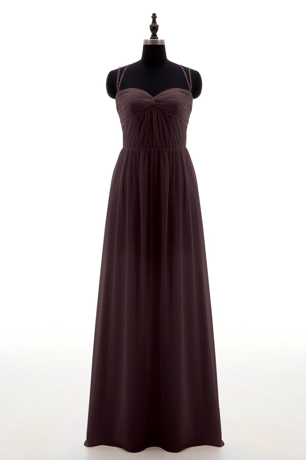 Sheath-Column Floor Length Chiffon Bridesmaid Dress NB3316 - COCOMELODY