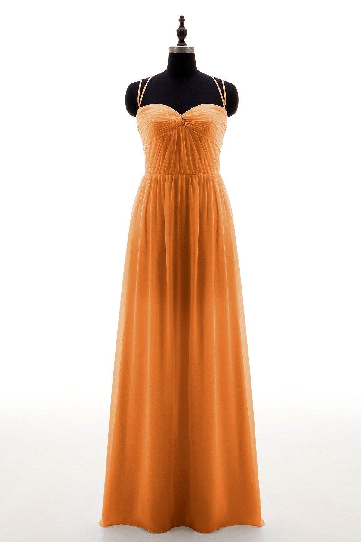 Sheath-Column Floor Length Chiffon Bridesmaid Dress NB3316 - COCOMELODY
