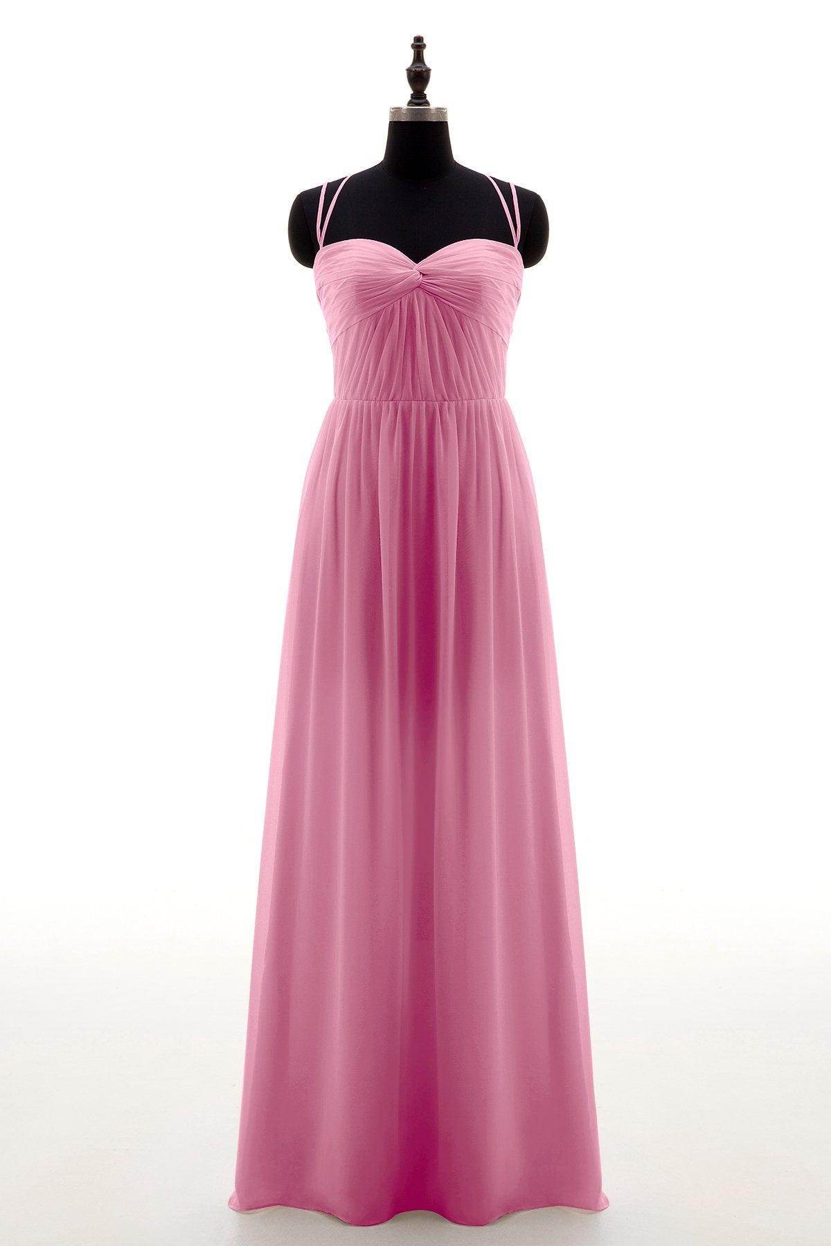 Sheath-Column Floor Length Chiffon Bridesmaid Dress NB3316 - COCOMELODY