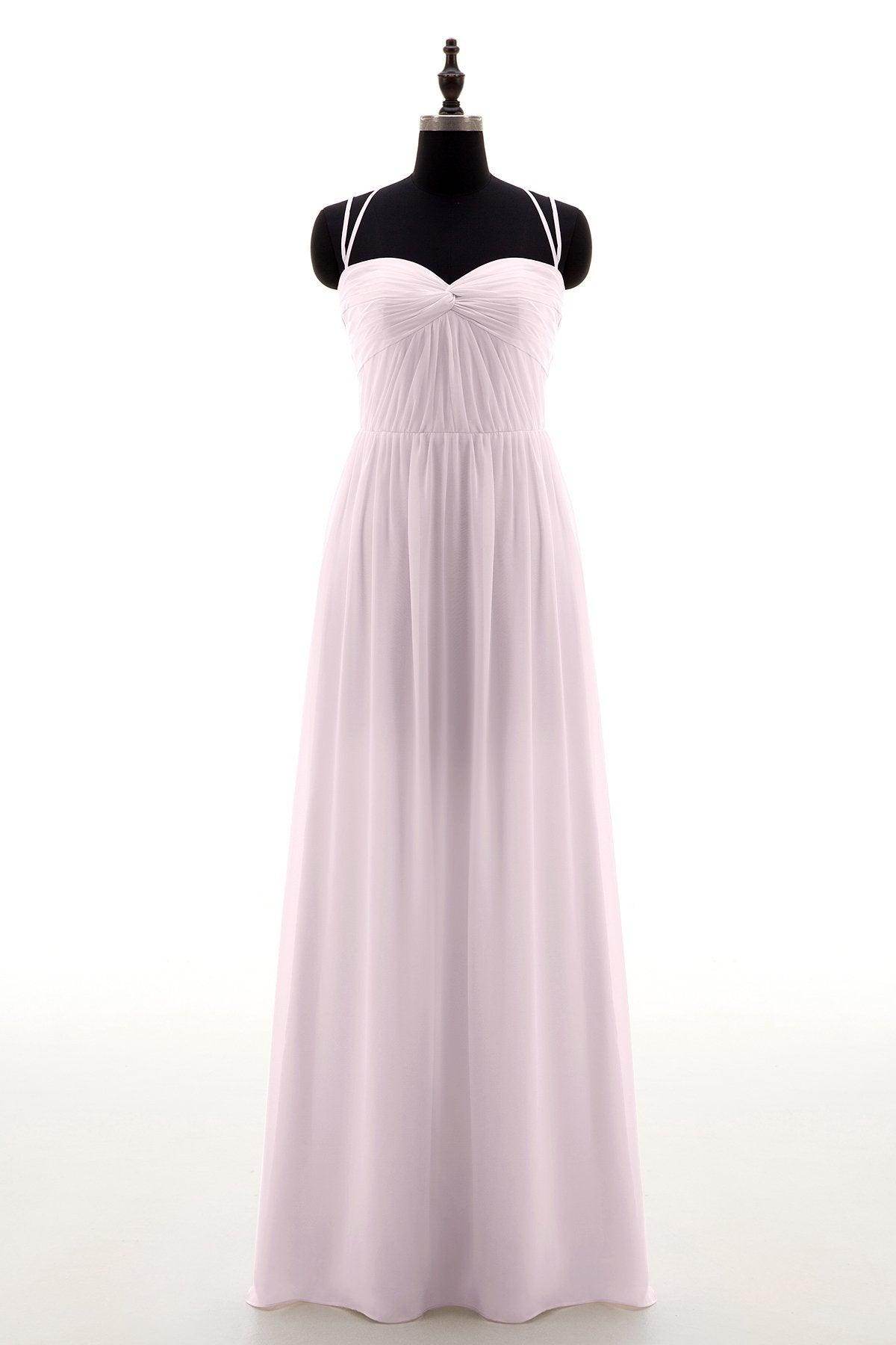 Sheath-Column Floor Length Chiffon Bridesmaid Dress NB3316 - COCOMELODY