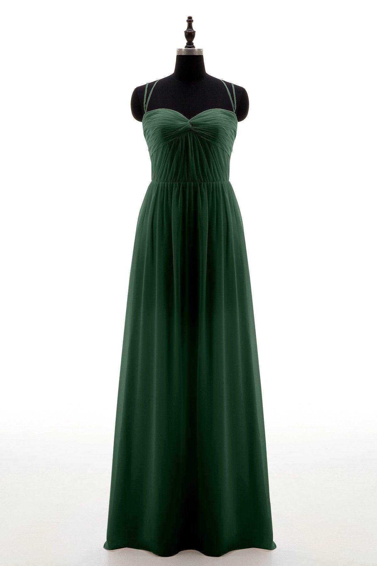 Sheath-Column Floor Length Chiffon Bridesmaid Dress NB3316 - COCOMELODY