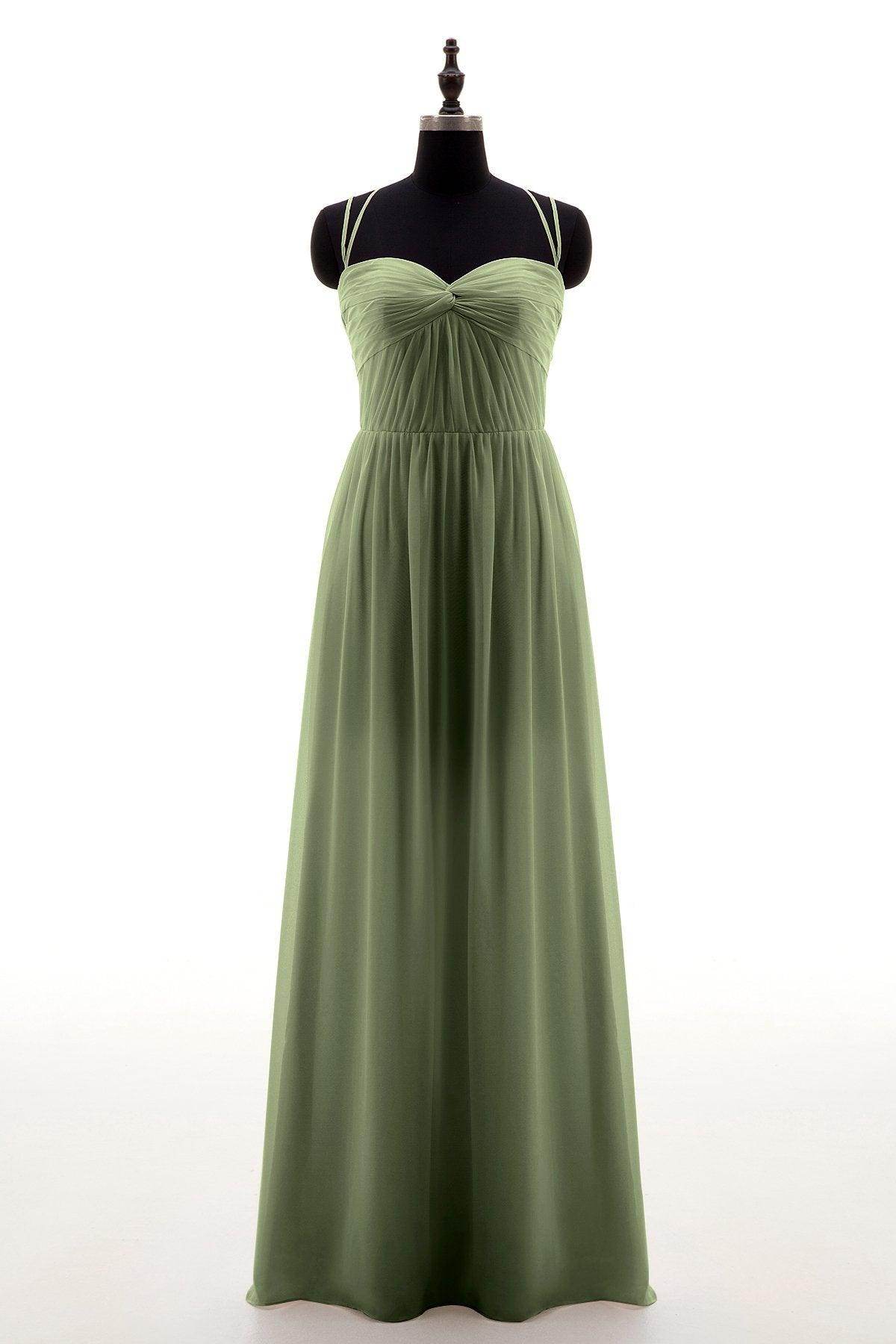 Sheath-Column Floor Length Chiffon Bridesmaid Dress NB3316 - COCOMELODY