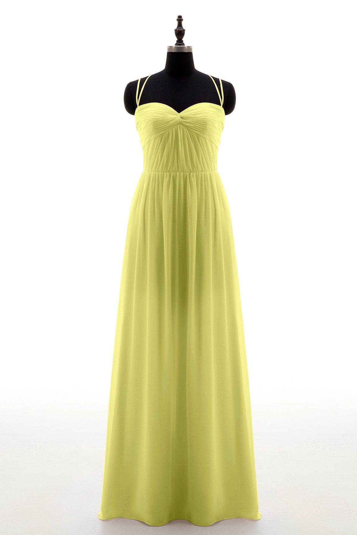 Sheath-Column Floor Length Chiffon Bridesmaid Dress NB3316 - COCOMELODY