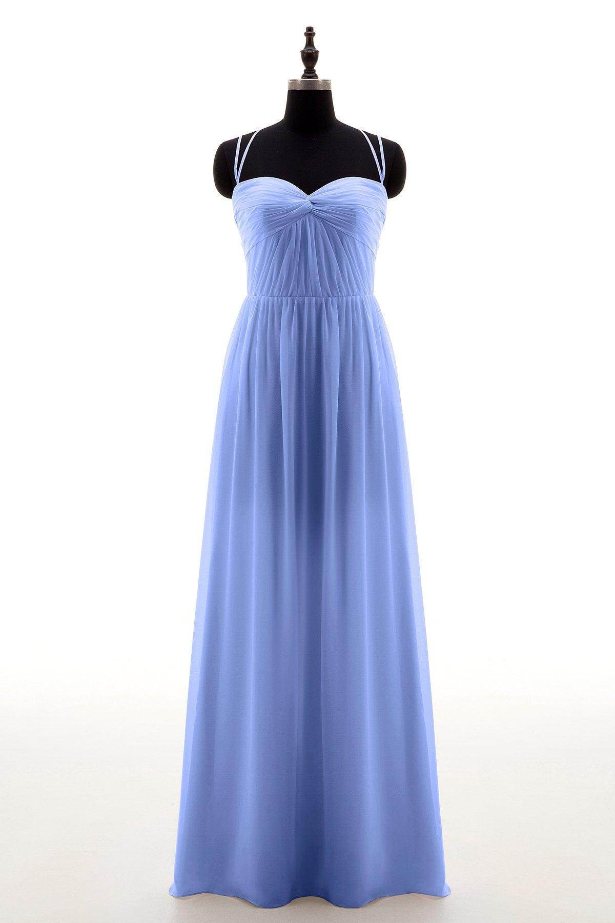 Sheath-Column Floor Length Chiffon Bridesmaid Dress NB3316 - COCOMELODY