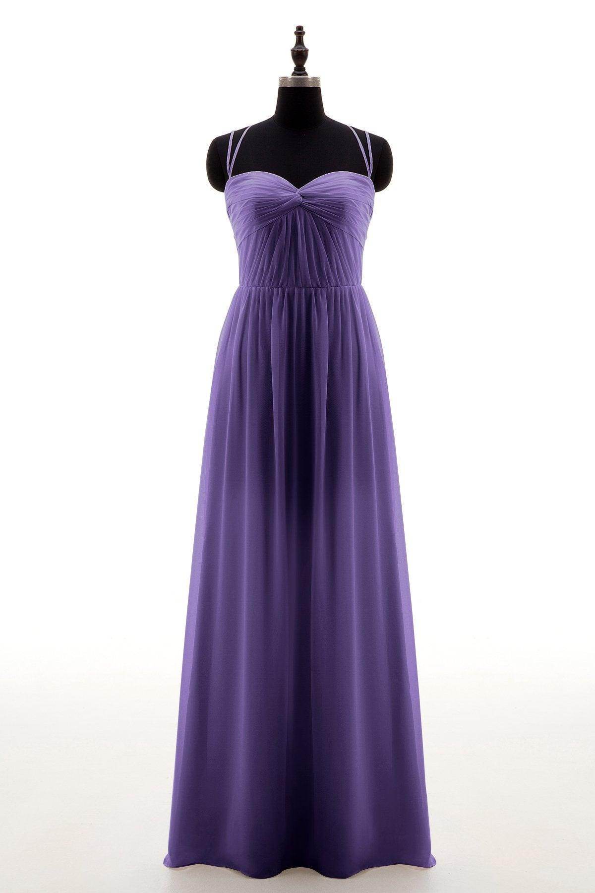 Sheath-Column Floor Length Chiffon Bridesmaid Dress NB3316 - COCOMELODY
