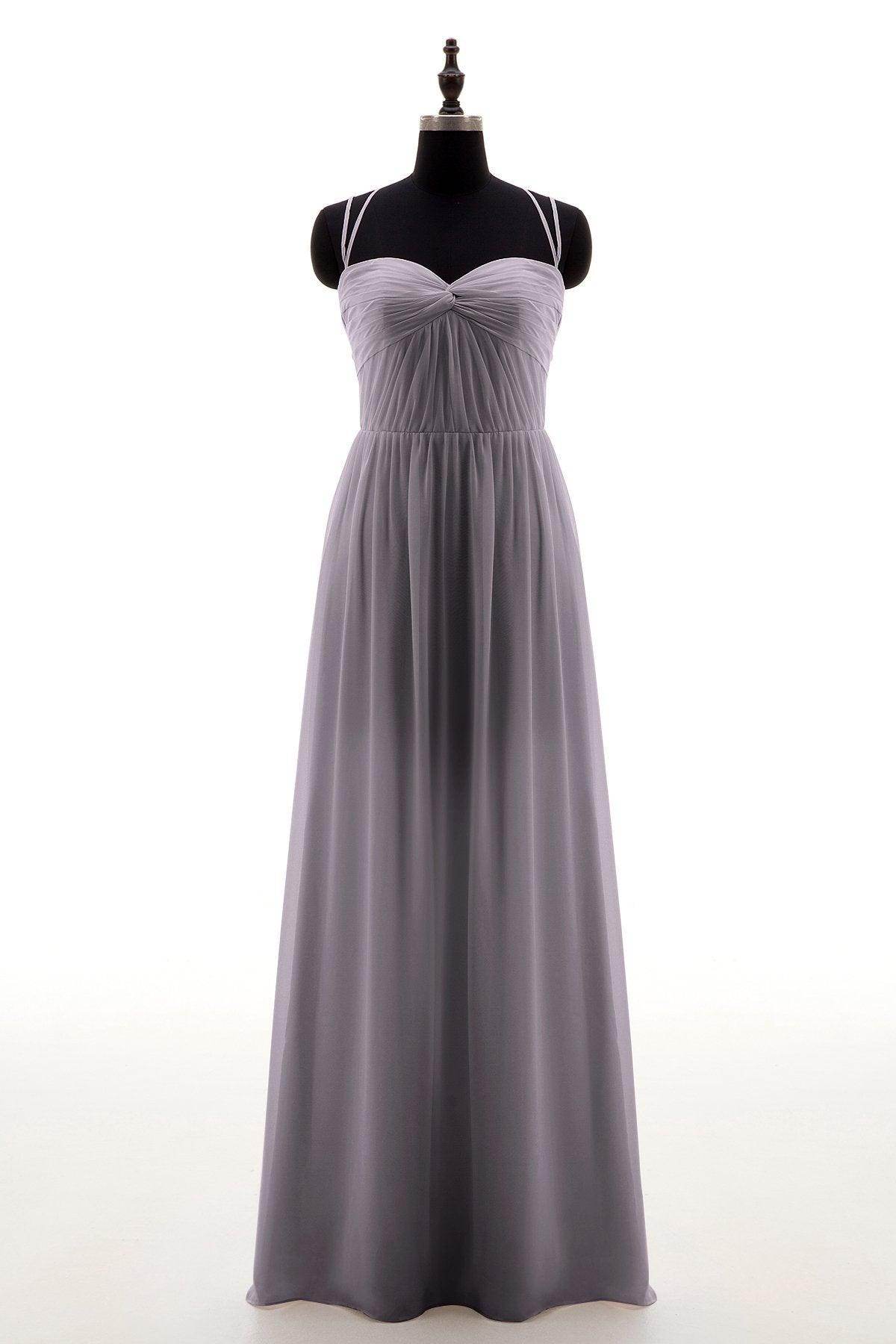 Sheath-Column Floor Length Chiffon Bridesmaid Dress NB3316 - COCOMELODY