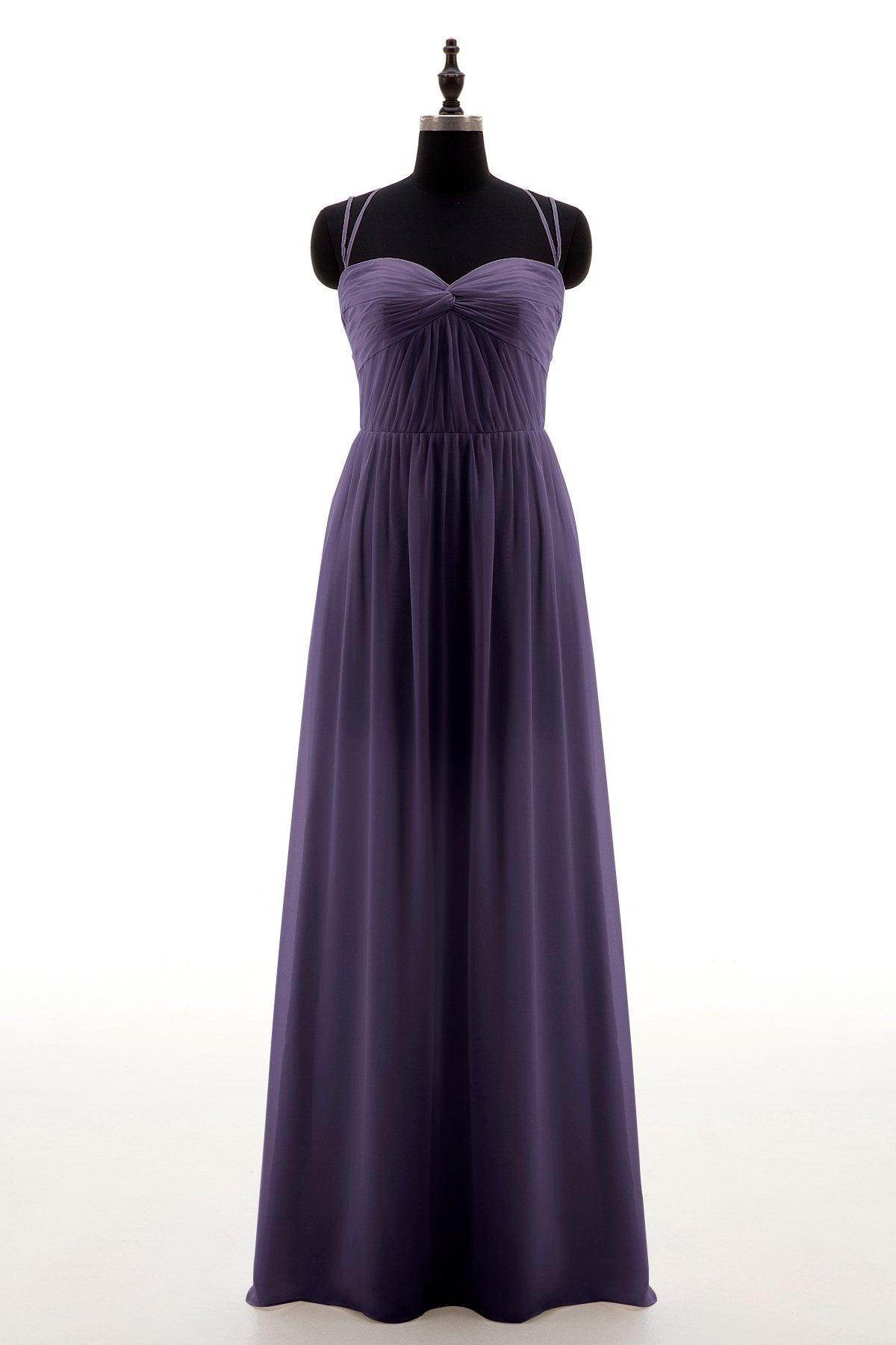 Sheath-Column Floor Length Chiffon Bridesmaid Dress NB3316 - COCOMELODY