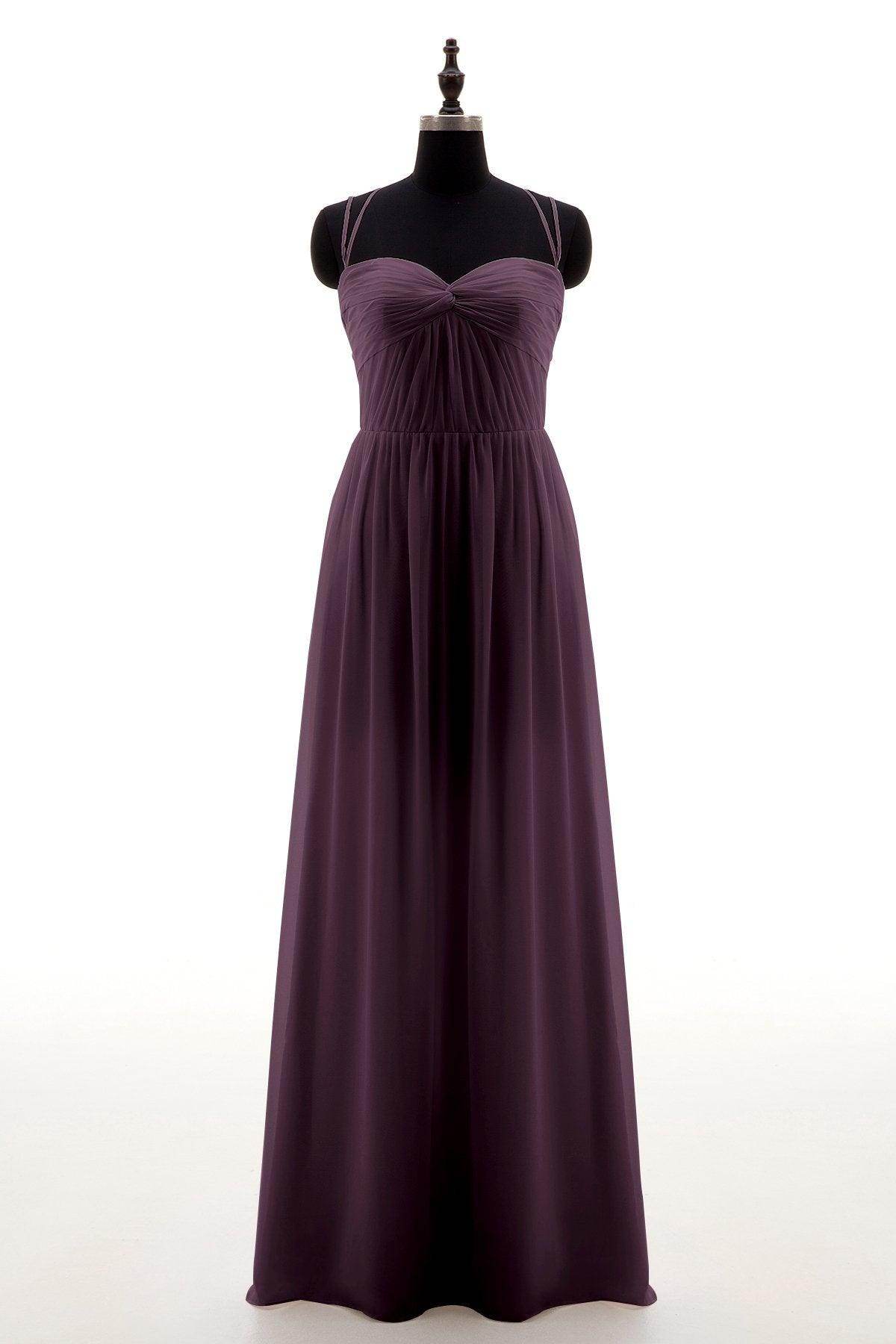 Sheath-Column Floor Length Chiffon Bridesmaid Dress NB3316 - COCOMELODY
