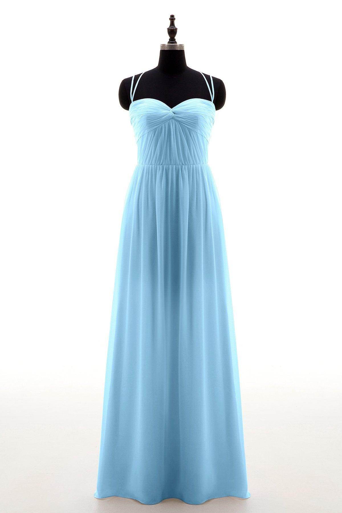 Sheath-Column Floor Length Chiffon Bridesmaid Dress NB3316 - COCOMELODY