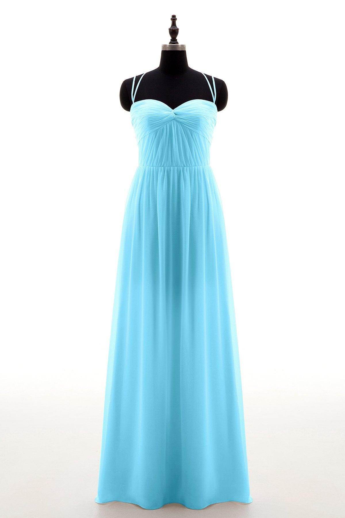 Sheath-Column Floor Length Chiffon Bridesmaid Dress NB3316 - COCOMELODY