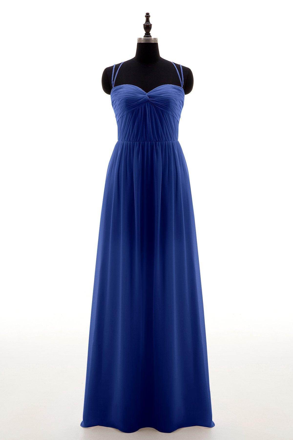 Sheath-Column Floor Length Chiffon Bridesmaid Dress NB3316 - COCOMELODY