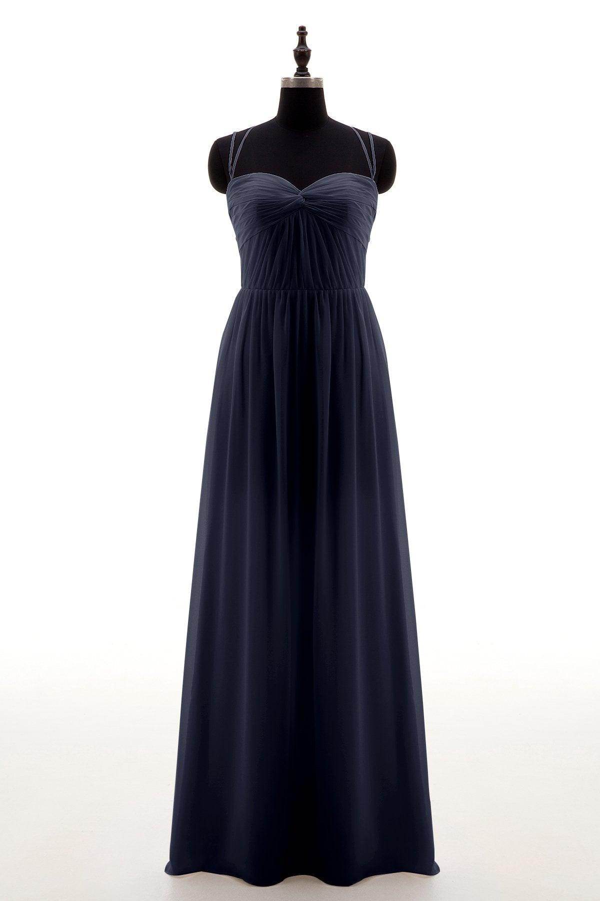 Sheath-Column Floor Length Chiffon Bridesmaid Dress NB3316 - COCOMELODY