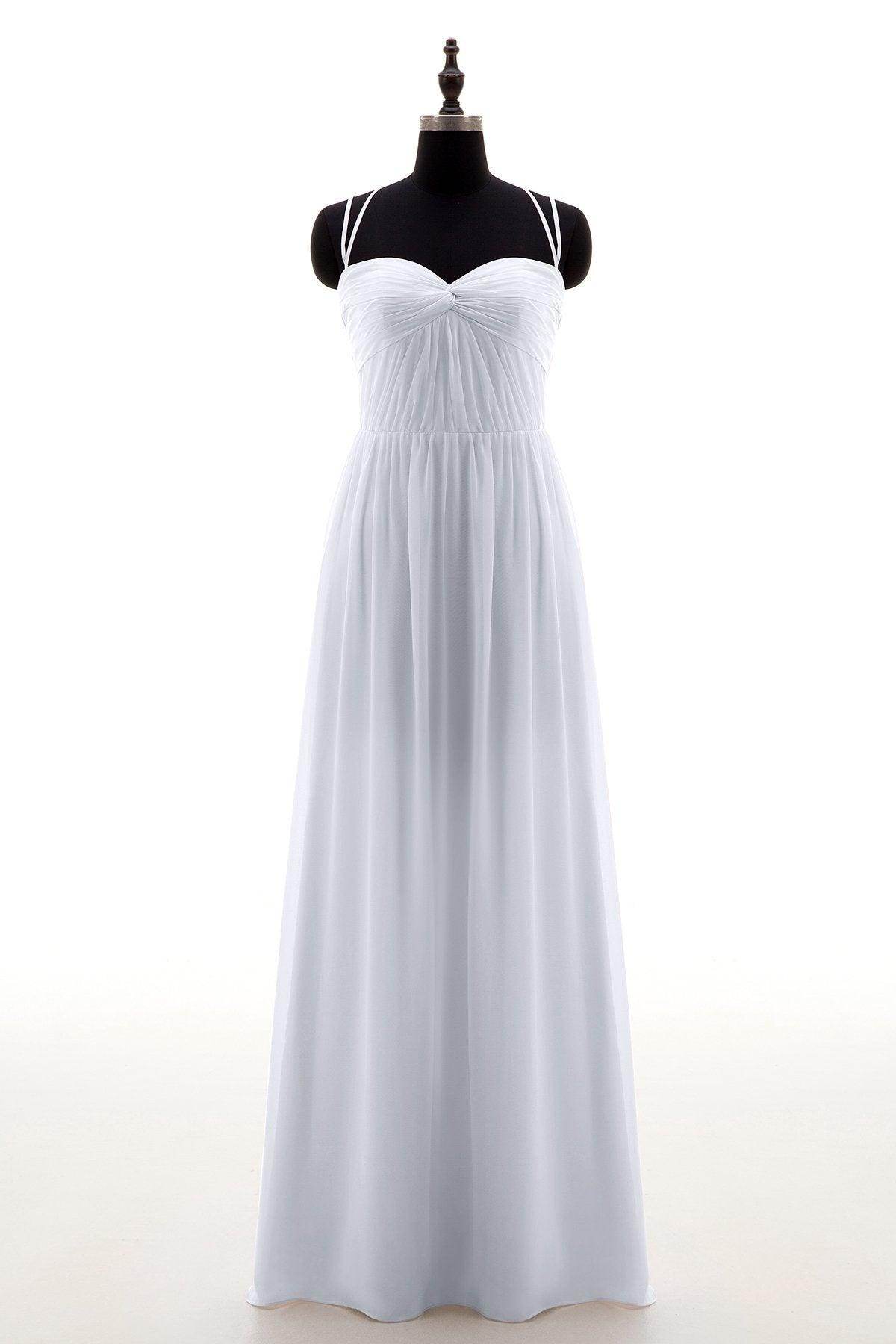 Sheath-Column Floor Length Chiffon Bridesmaid Dress NB3316 - COCOMELODY