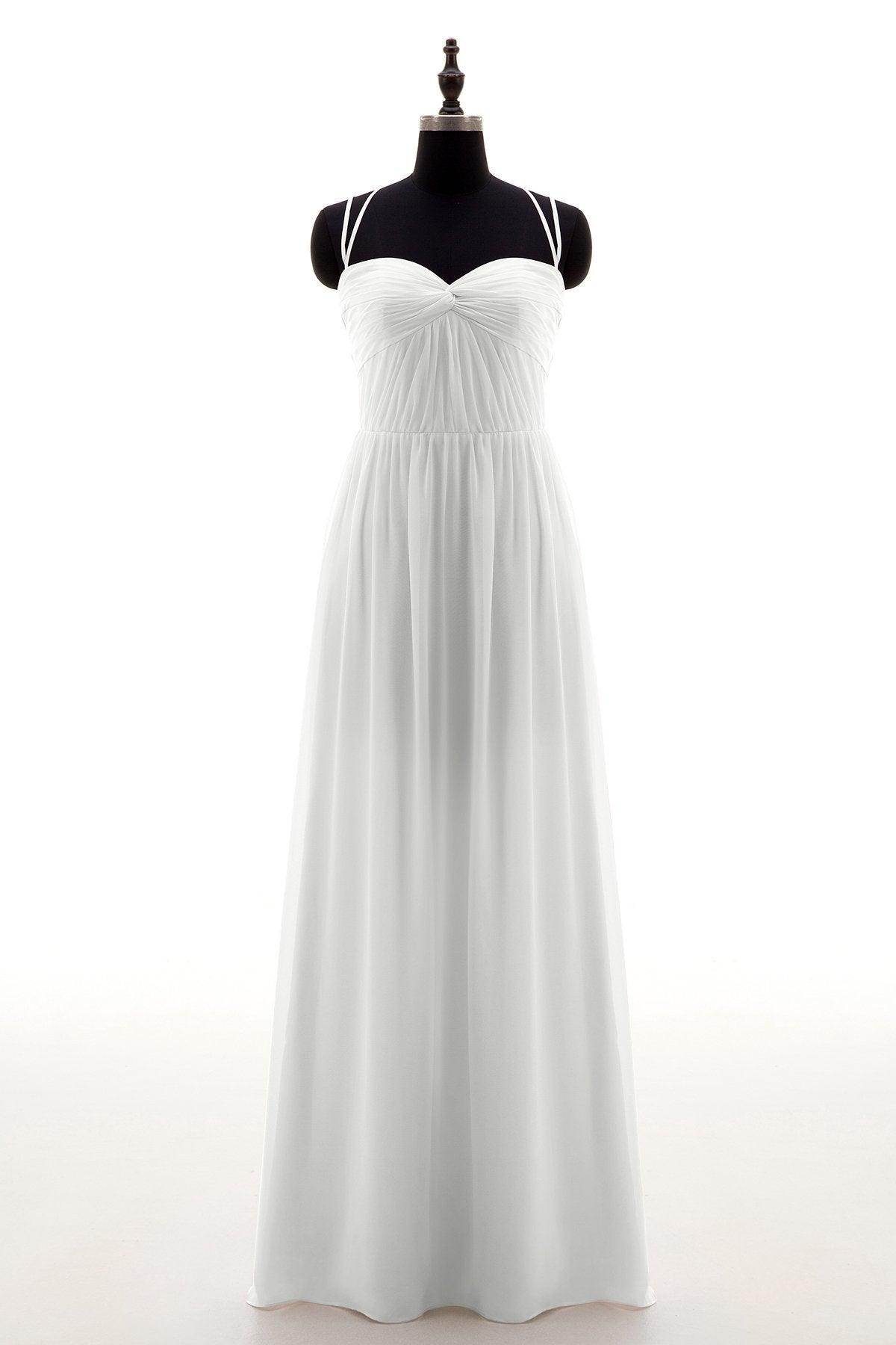 Sheath-Column Floor Length Chiffon Bridesmaid Dress NB3316 - COCOMELODY