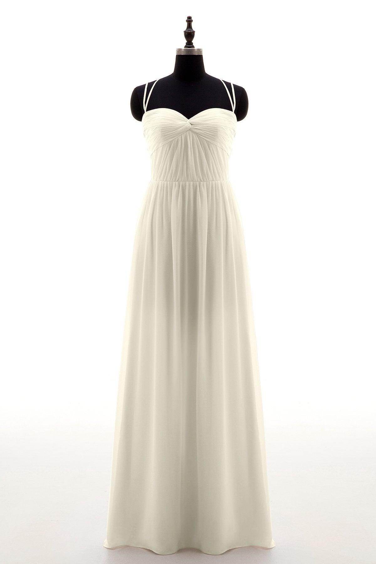 Sheath-Column Floor Length Chiffon Bridesmaid Dress NB3316 - COCOMELODY