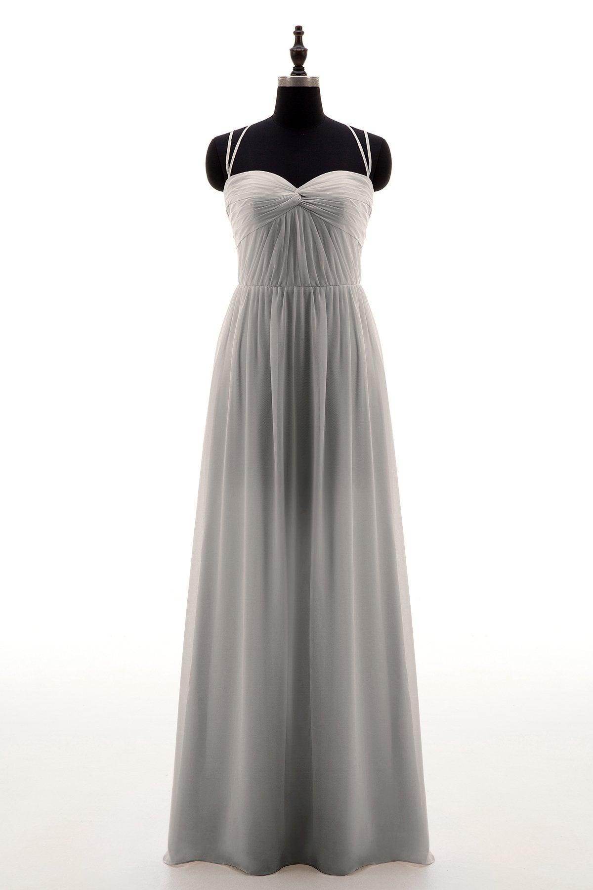 Sheath-Column Floor Length Chiffon Bridesmaid Dress NB3316 - COCOMELODY