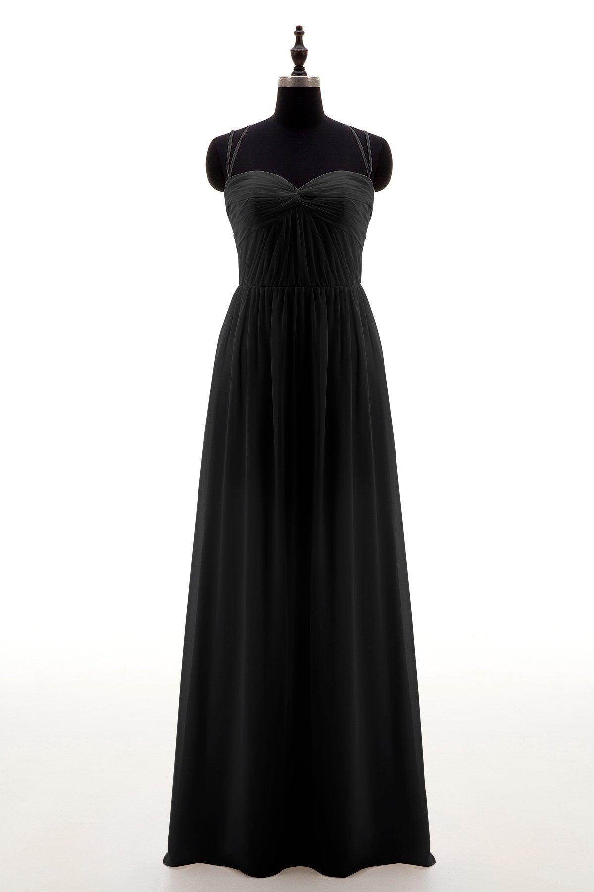 Sheath-Column Floor Length Chiffon Bridesmaid Dress NB3316 - COCOMELODY