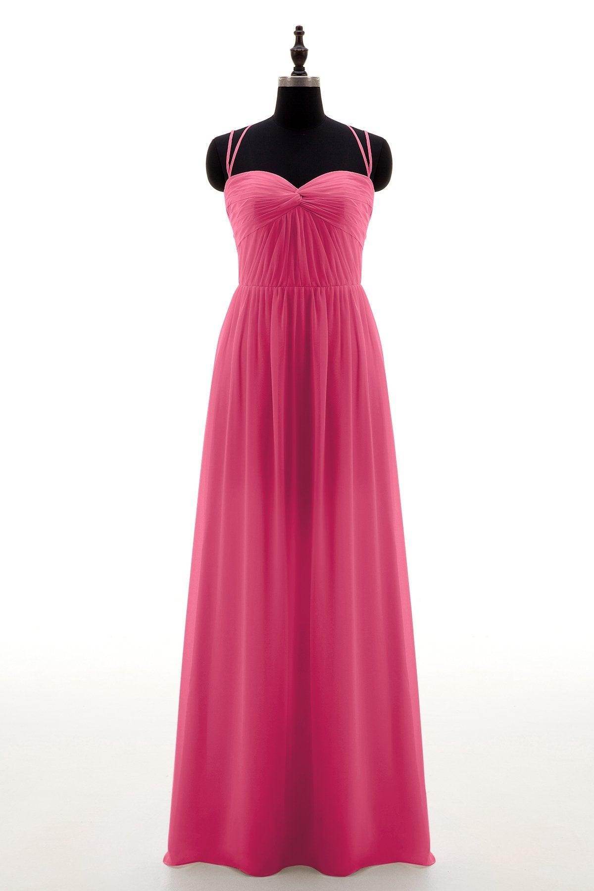 Sheath-Column Floor Length Chiffon Bridesmaid Dress NB3316 - COCOMELODY