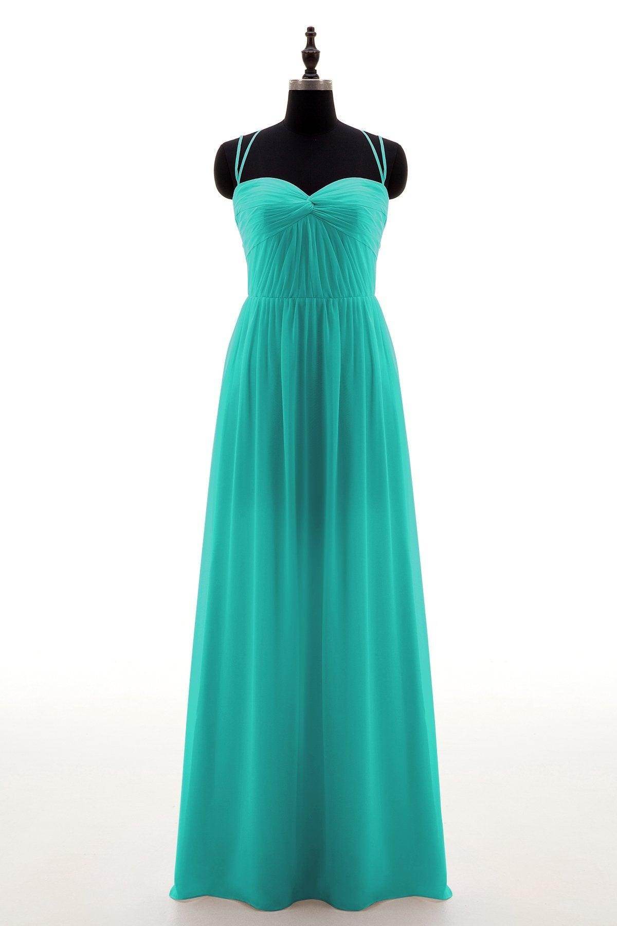 Sheath-Column Floor Length Chiffon Bridesmaid Dress NB3316 - COCOMELODY