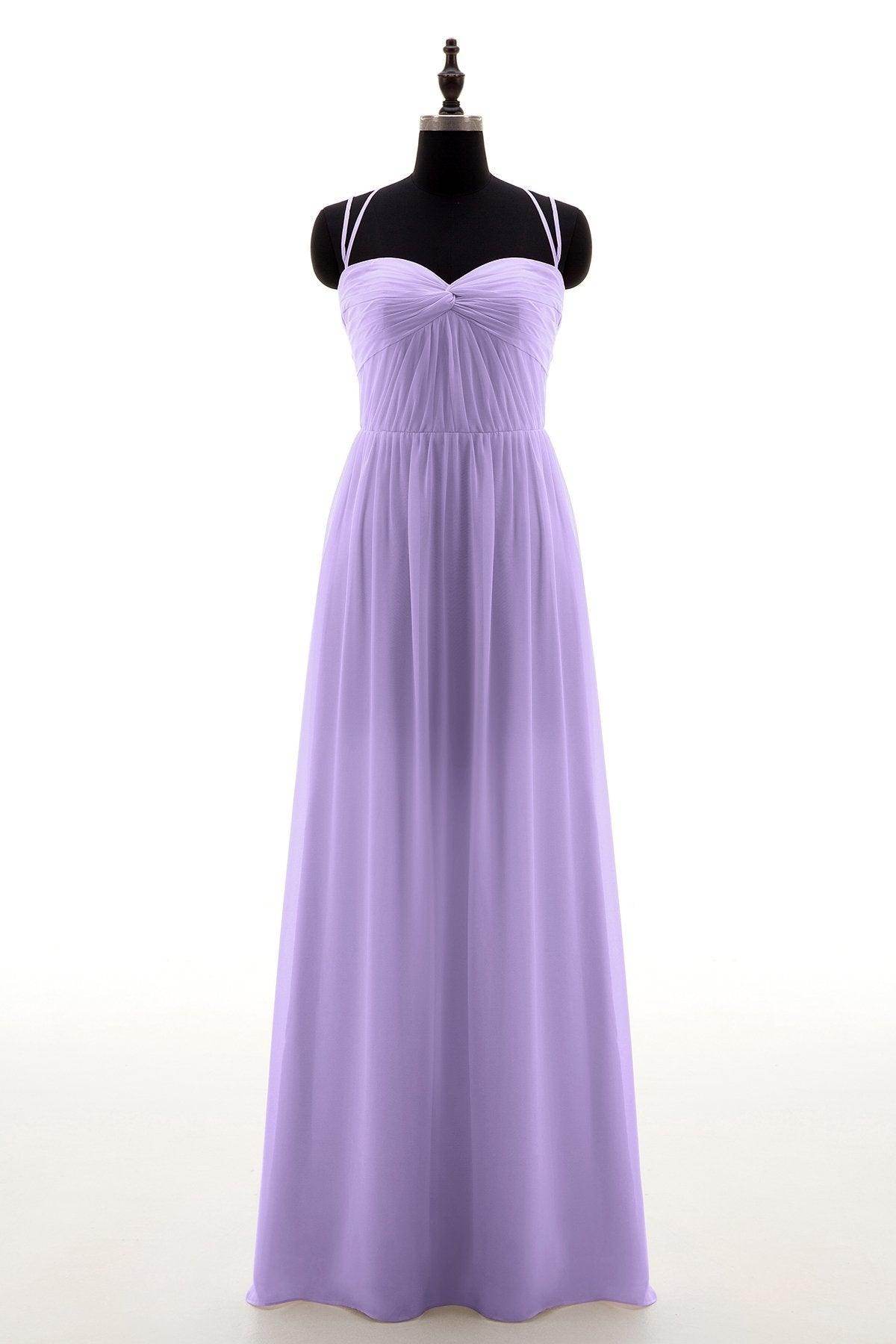 Sheath-Column Floor Length Chiffon Bridesmaid Dress NB3316 - COCOMELODY