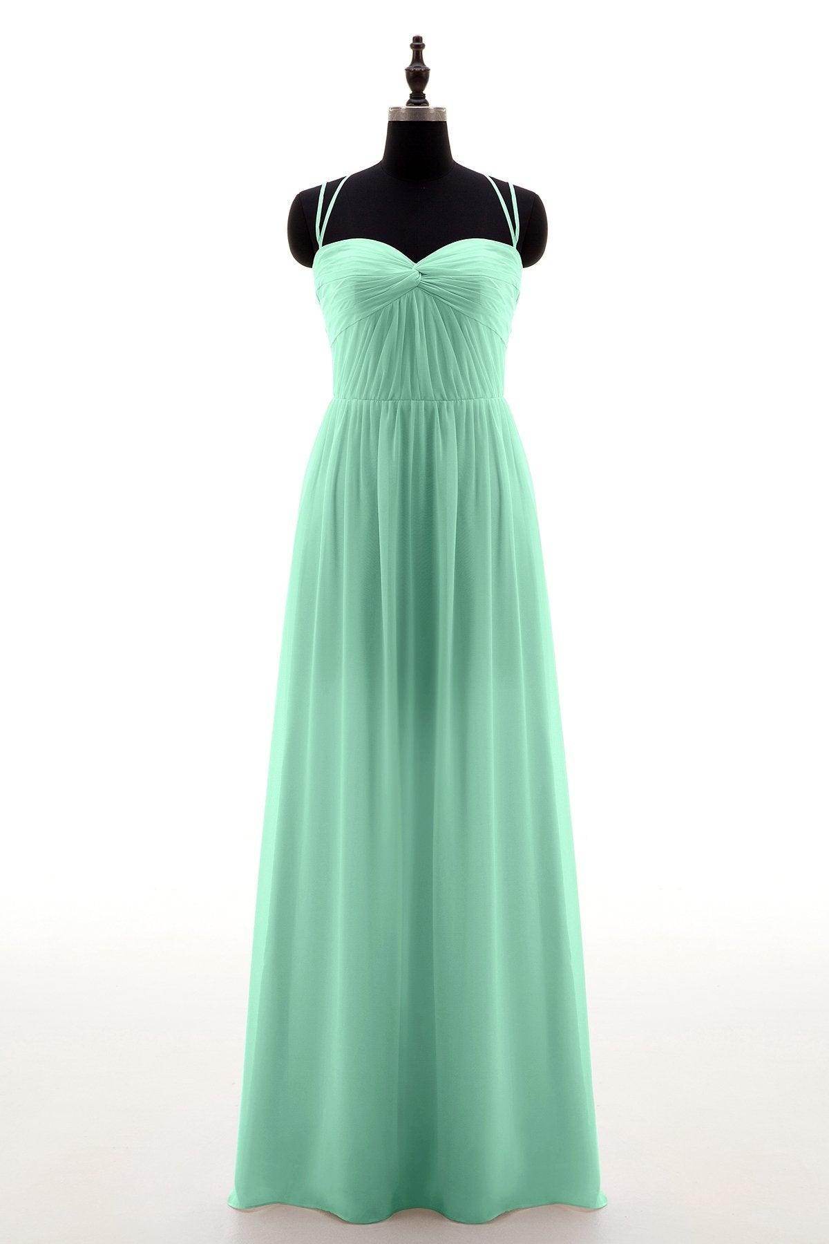 Sheath-Column Floor Length Chiffon Bridesmaid Dress NB3316 - COCOMELODY