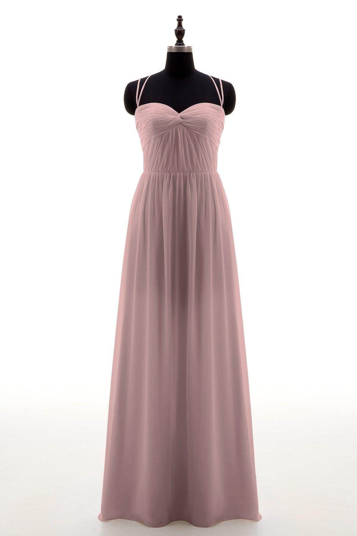 Sheath-Column Floor Length Chiffon Bridesmaid Dress NB3316 - COCOMELODY