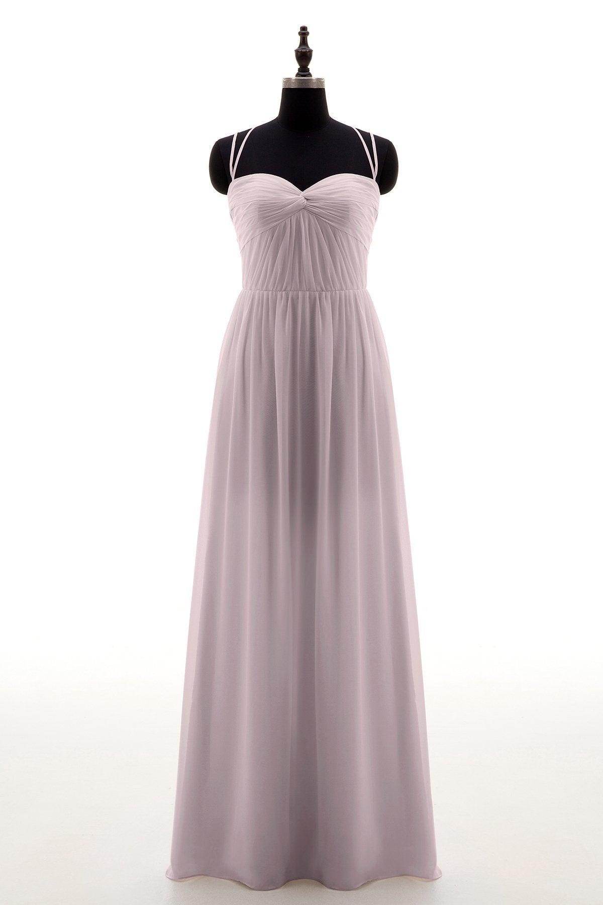 Sheath-Column Floor Length Chiffon Bridesmaid Dress NB3316 - COCOMELODY
