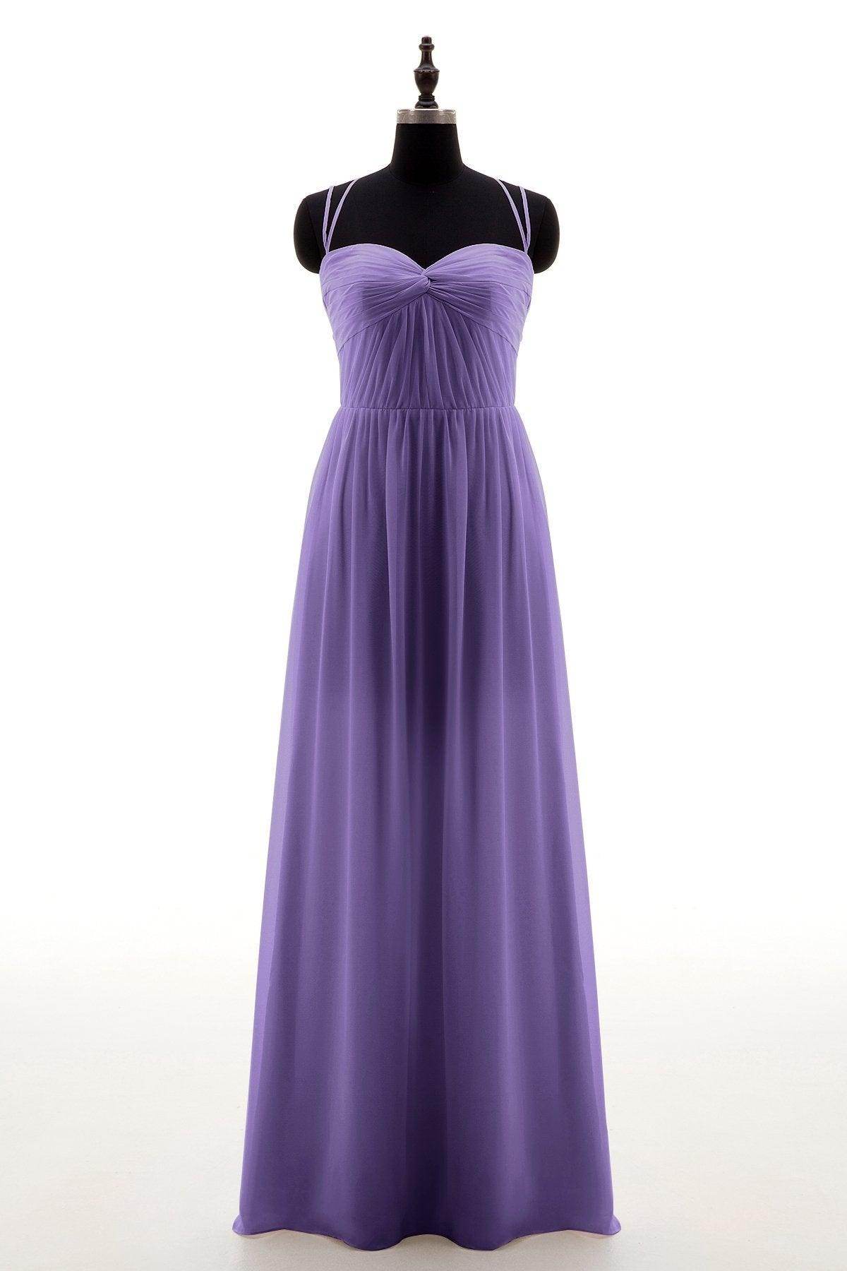 Sheath-Column Floor Length Chiffon Bridesmaid Dress NB3316 - COCOMELODY