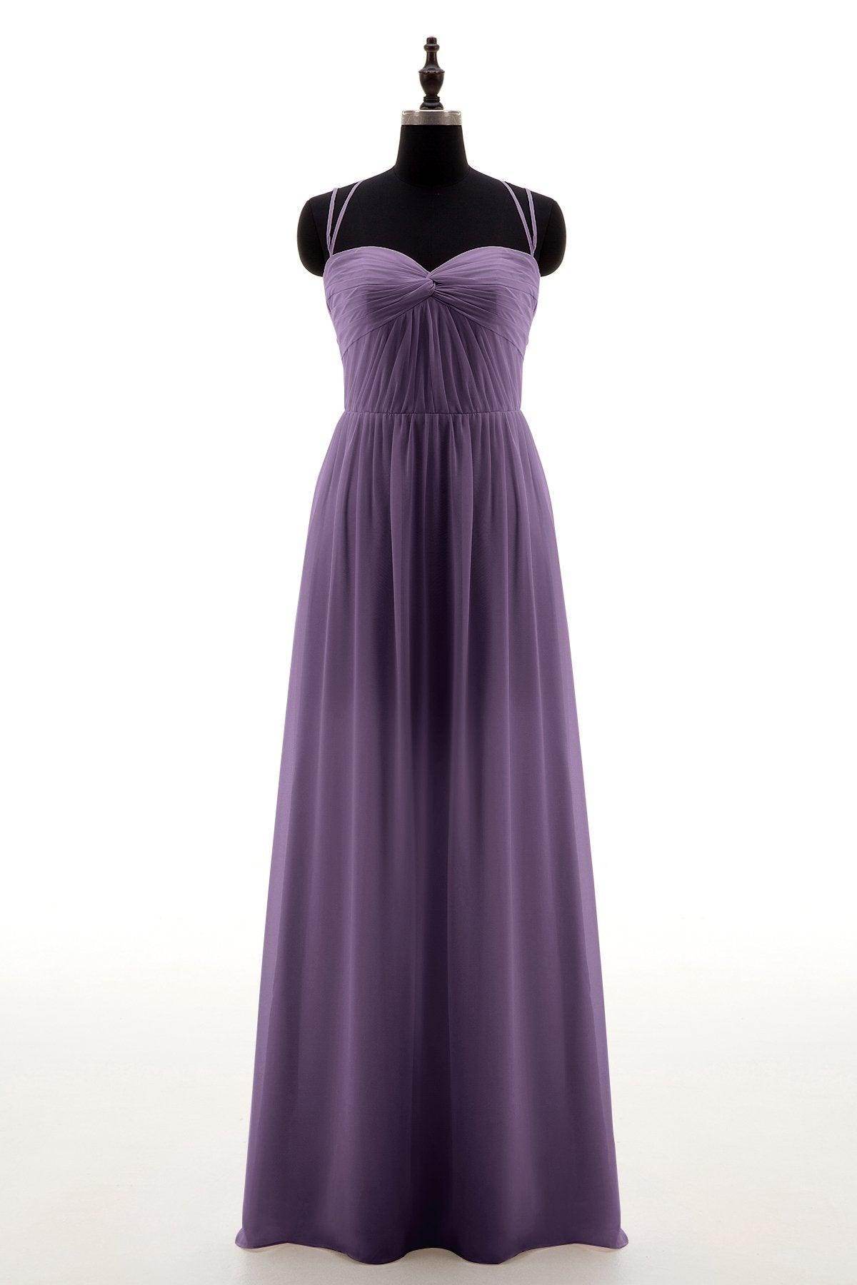 Sheath-Column Floor Length Chiffon Bridesmaid Dress NB3316 - COCOMELODY