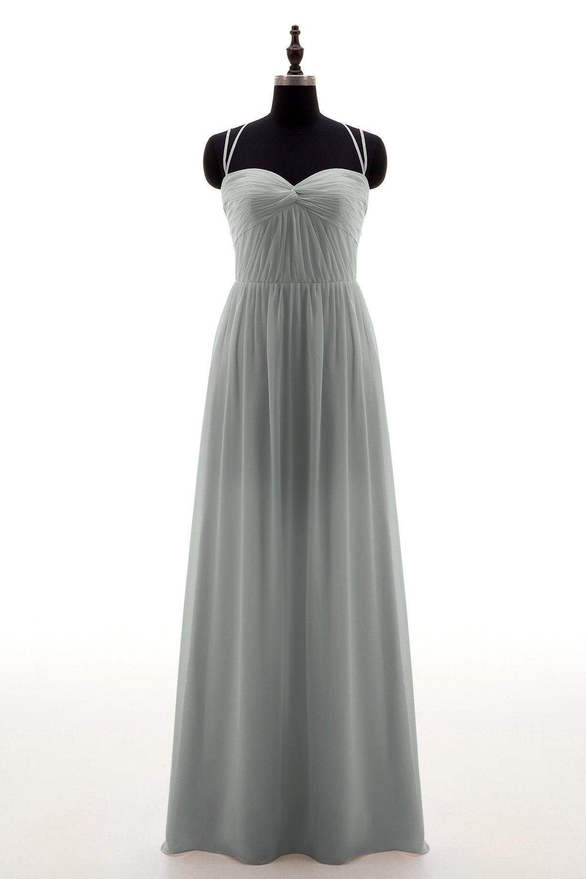 Sheath-Column Floor Length Chiffon Bridesmaid Dress NB3316 - COCOMELODY