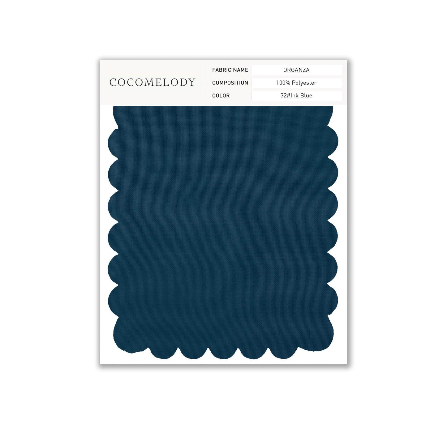 Organza Fabric Swatch in Single Color SWOR16006 - COCOMELODY
