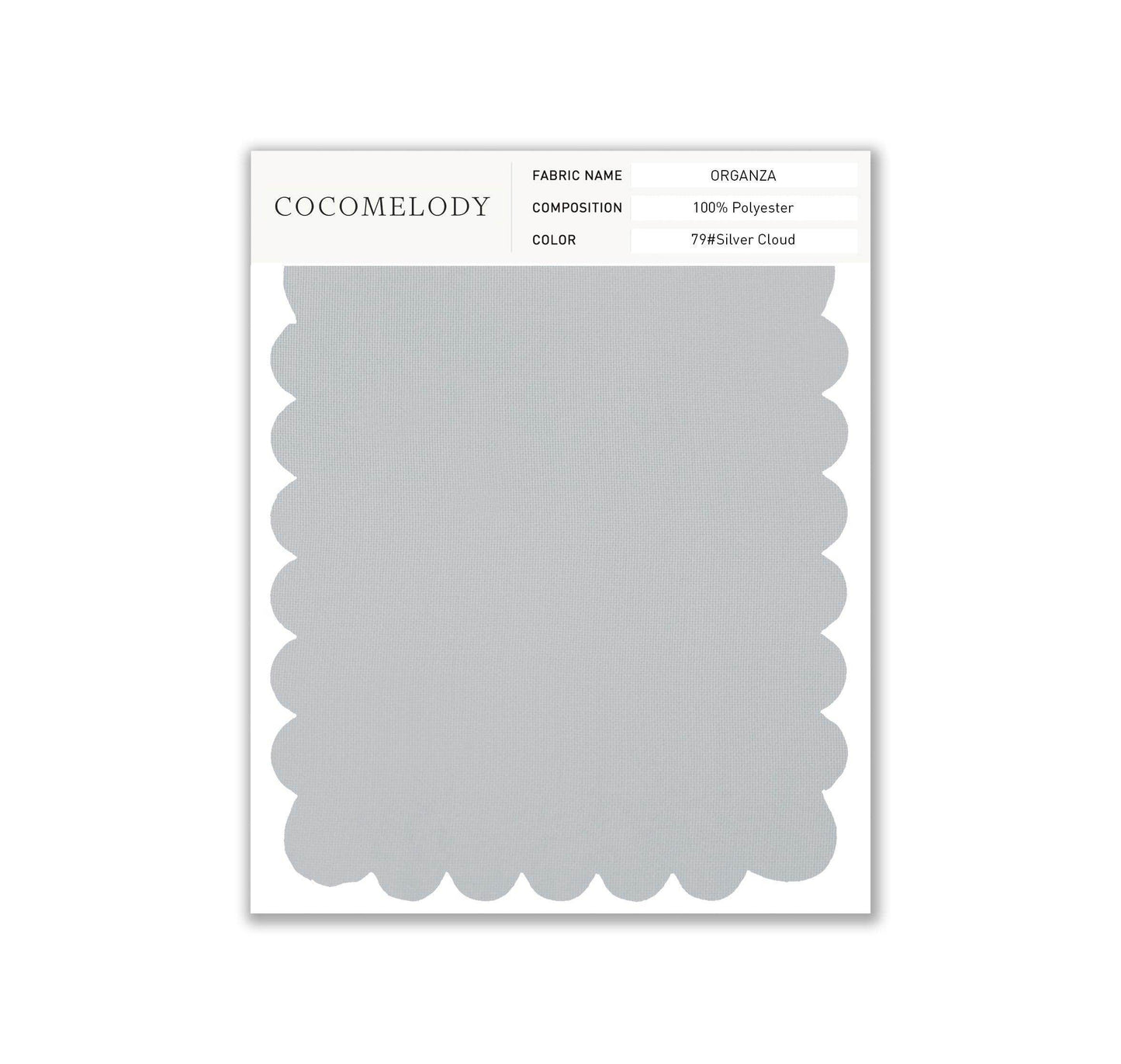 Organza Fabric Swatch in Single Color SWOR16006 - COCOMELODY