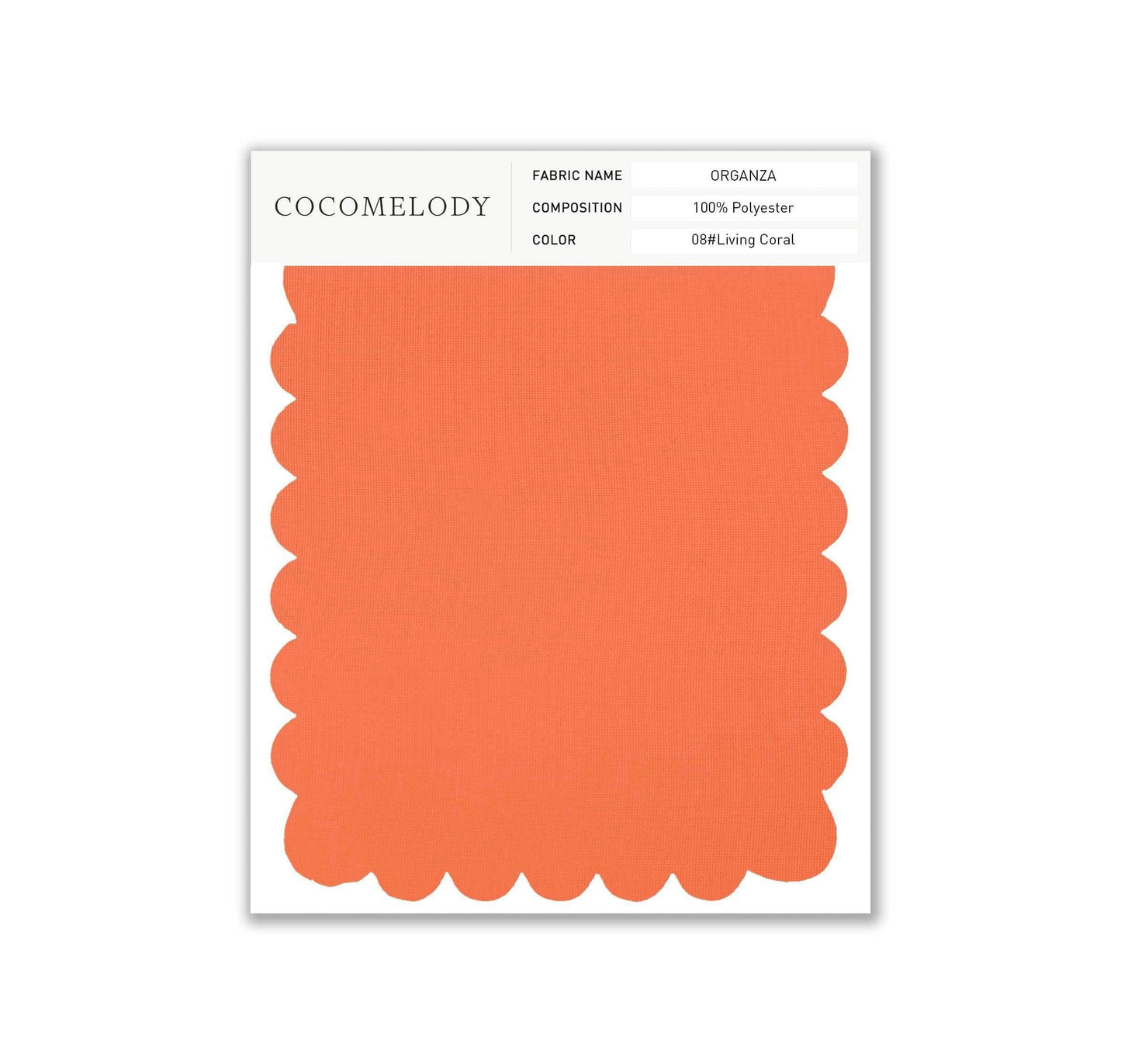 Organza Fabric Swatch in Single Color SWOR16006 - COCOMELODY