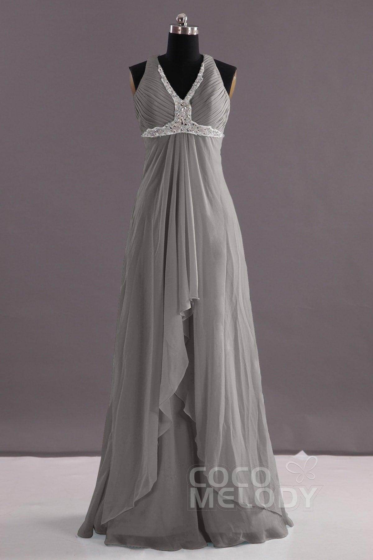 Sheath-Column Floor Length Chiffon Evening Dress COEF14001 - COCOMELODY