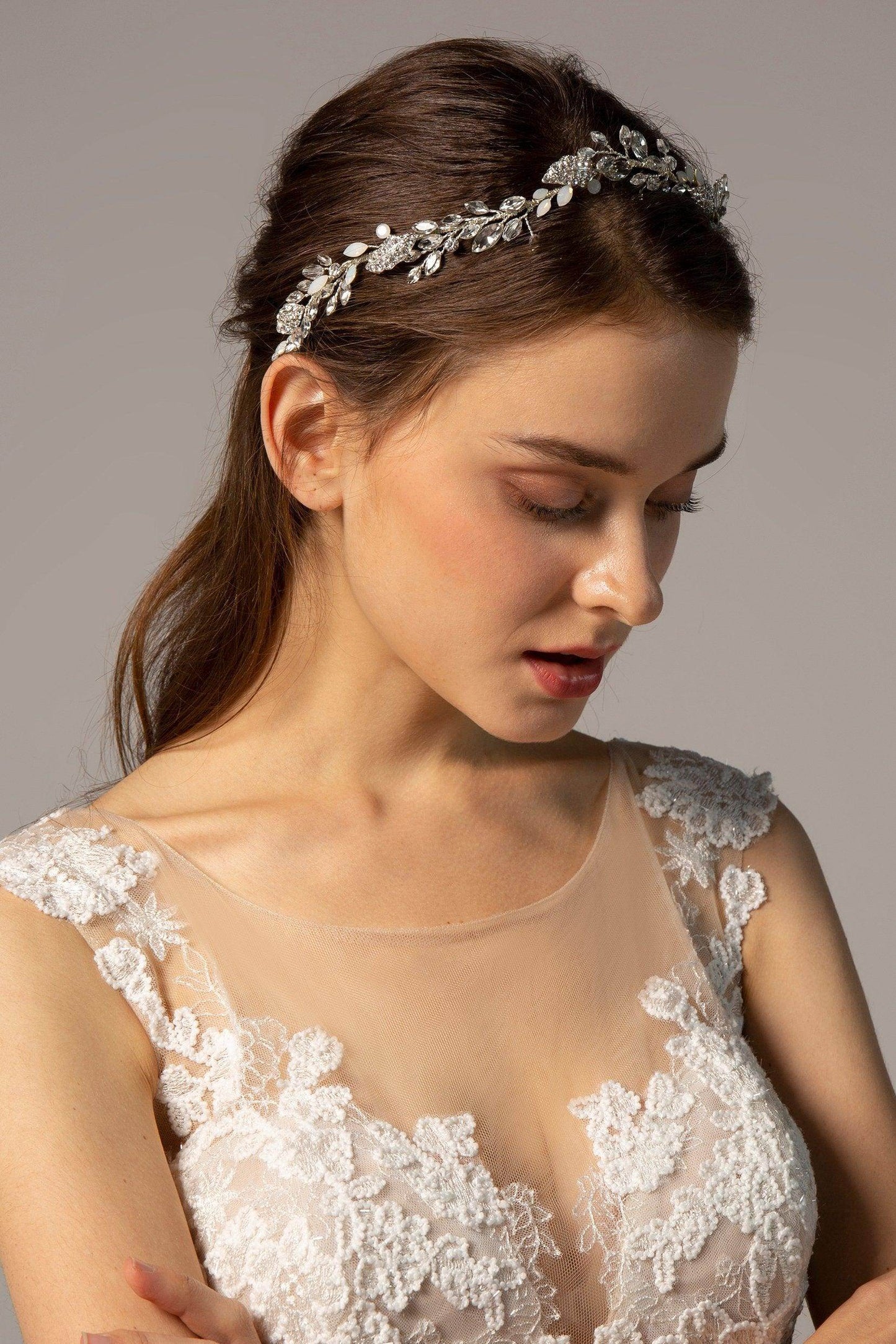 Alloy Headpieces with Rhinestone and Opal CH0274 - COCOMELODY