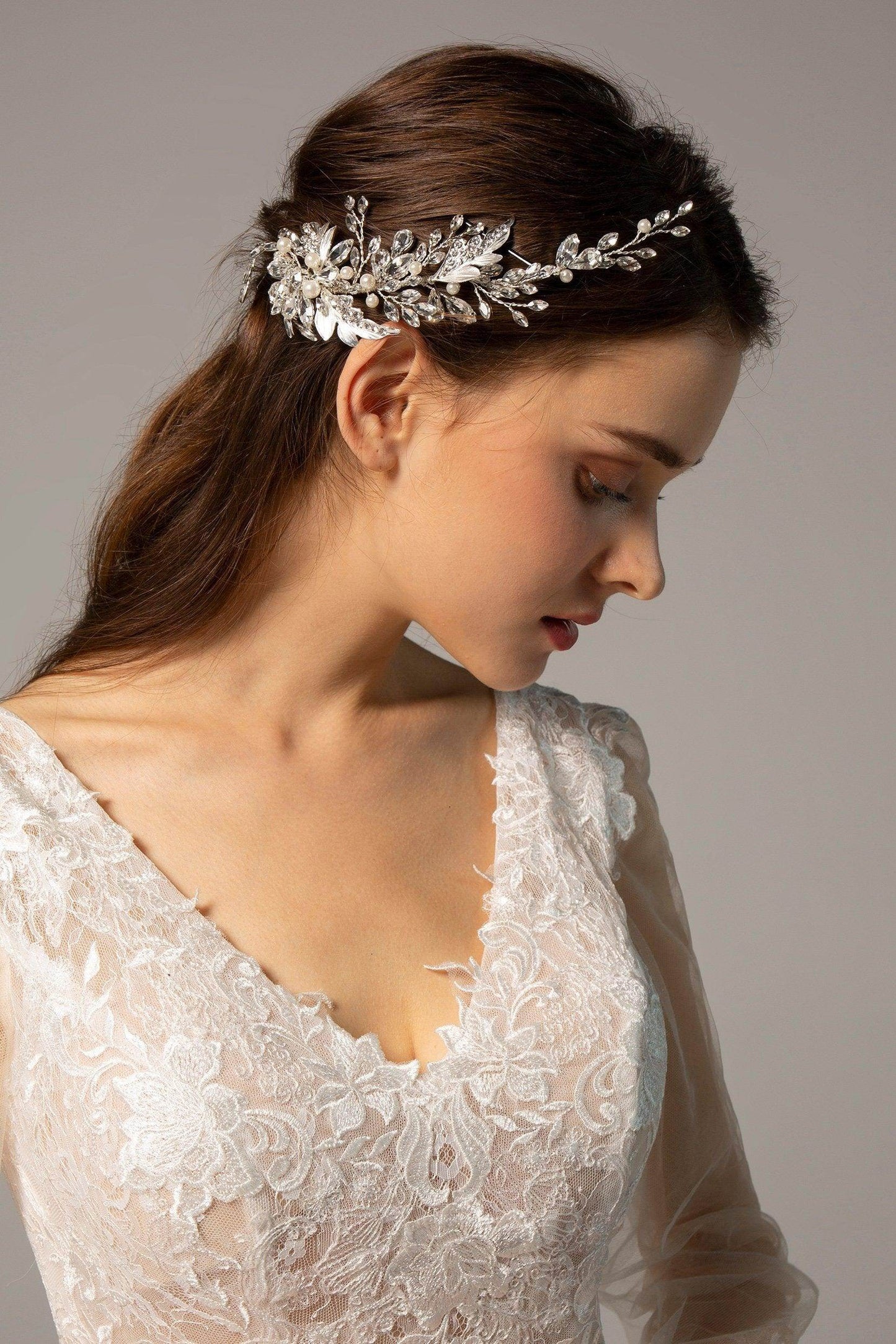 Alloy Headpieces with Imitation Pearl and Rhinestone CH0272 - COCOMELODY