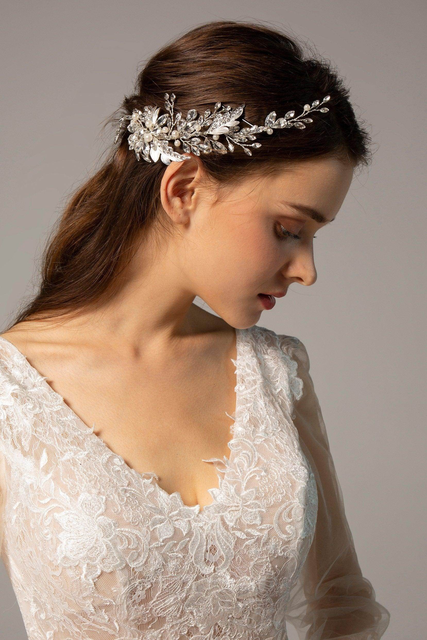 Alloy Headpieces with Imitation Pearl and Rhinestone CH0272 - COCOMELODY