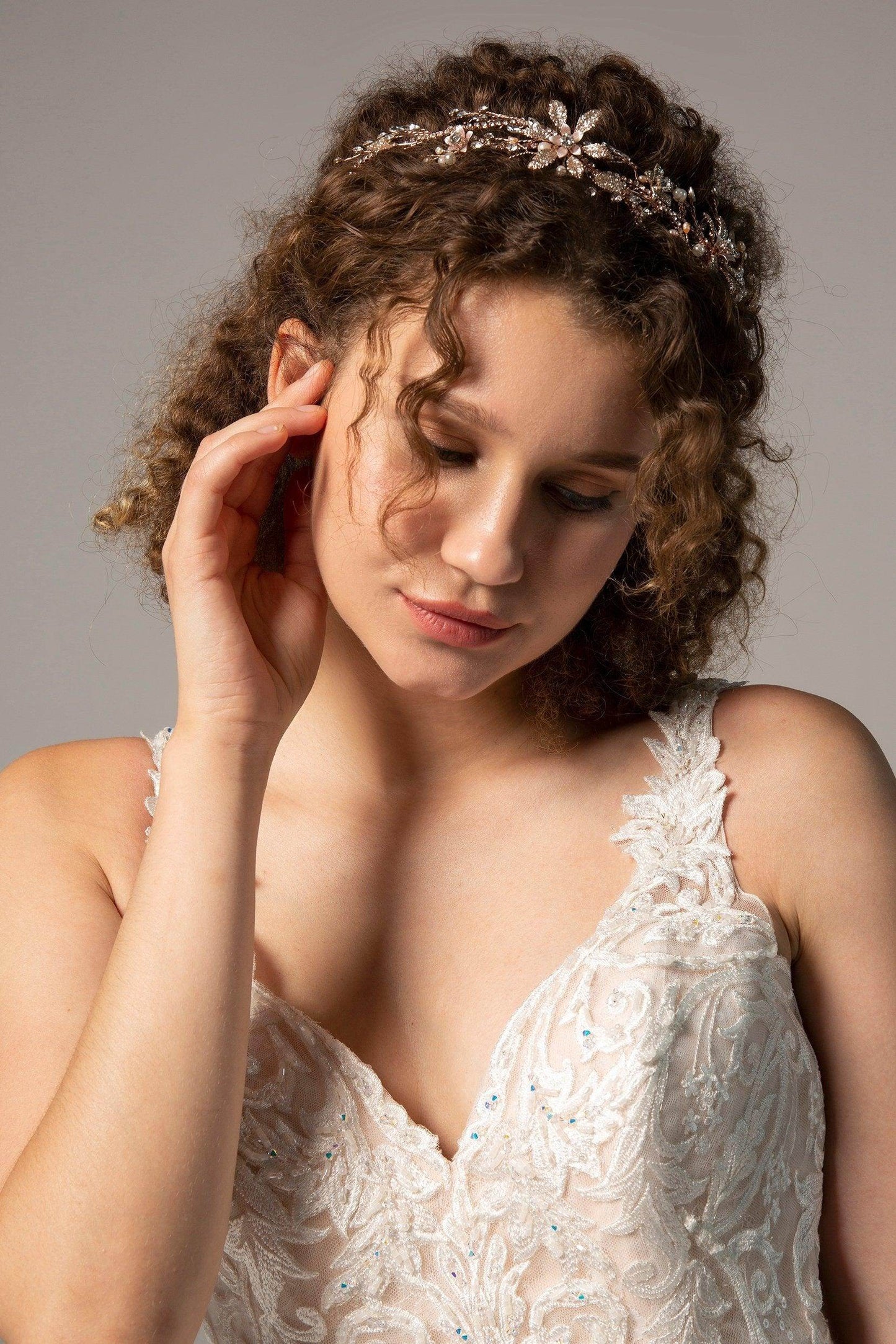 Alloy Headpieces with Pearl and Rhinestone CH0273 - COCOMELODY