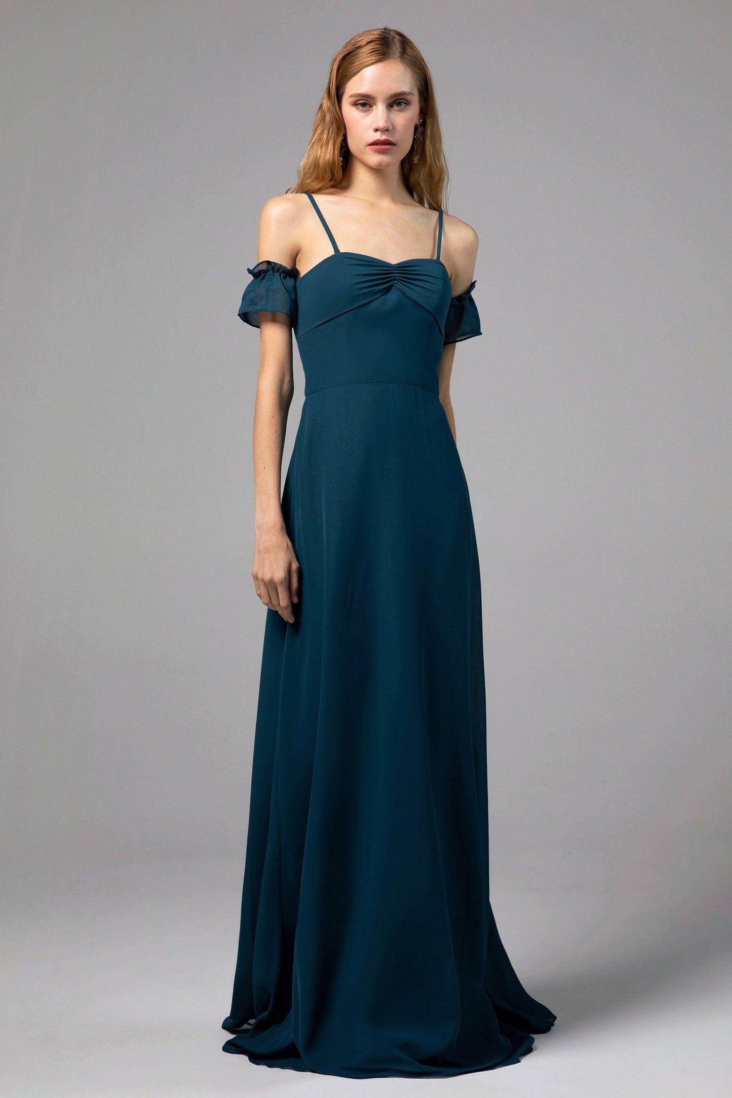 A-Line Floor Length Chiffon Bridesmaid Dress Formal Dresses CB0416 - COCOMELODY