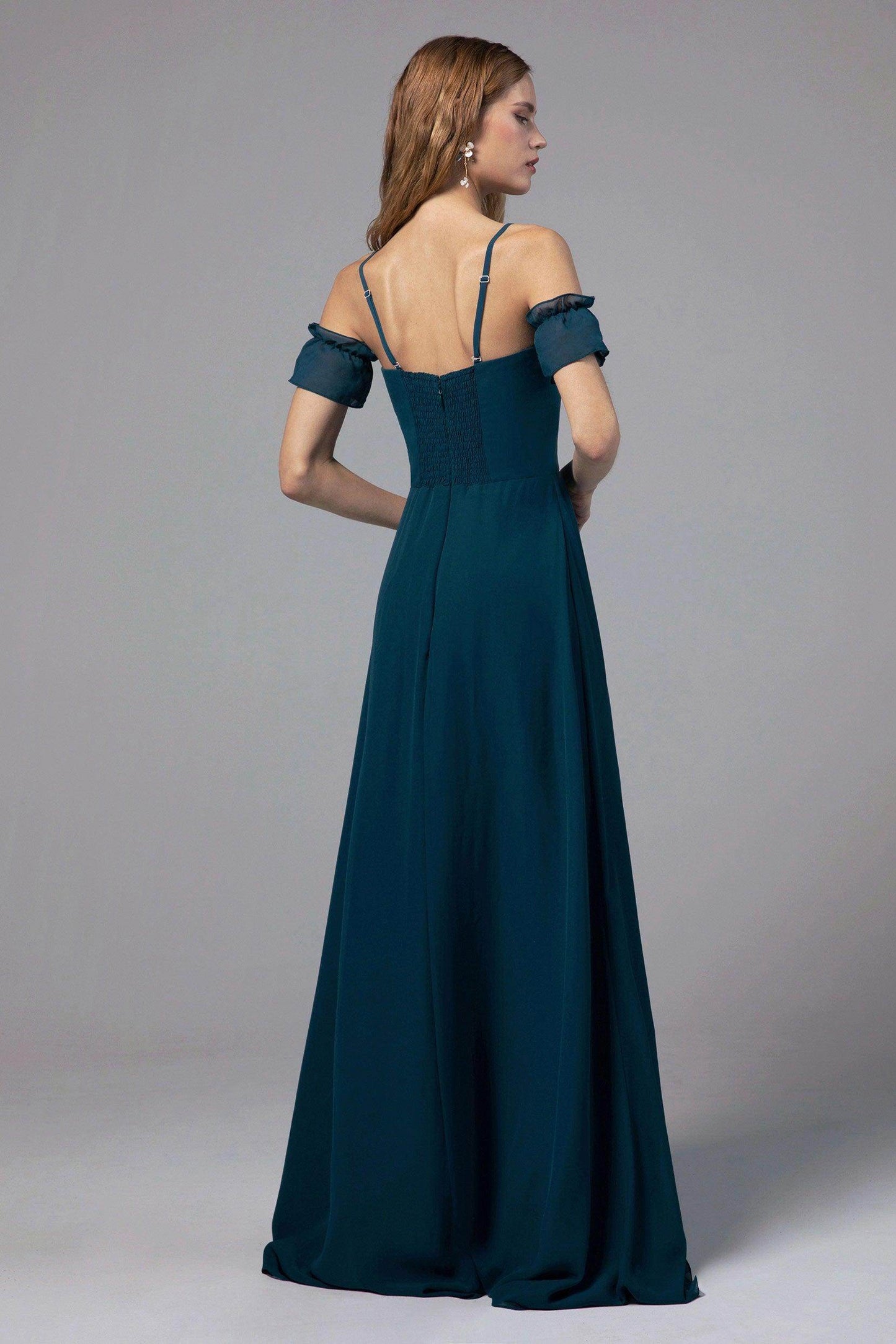 A-Line Floor Length Chiffon Bridesmaid Dress Formal Dresses CB0416 - COCOMELODY