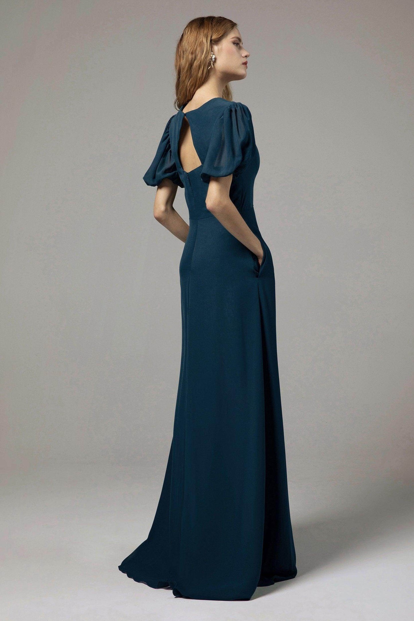 A-Line Floor Length Chiffon Bridesmaid Dress Formal Dresses CB0415 - COCOMELODY