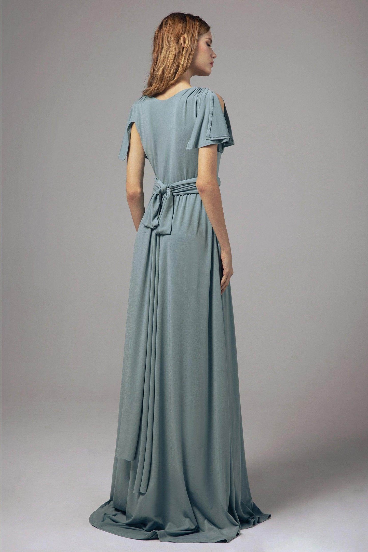 A-Line Floor Length Knitted Fabric Bridesmaid Dress Formal Dresses CB0422 - COCOMELODY