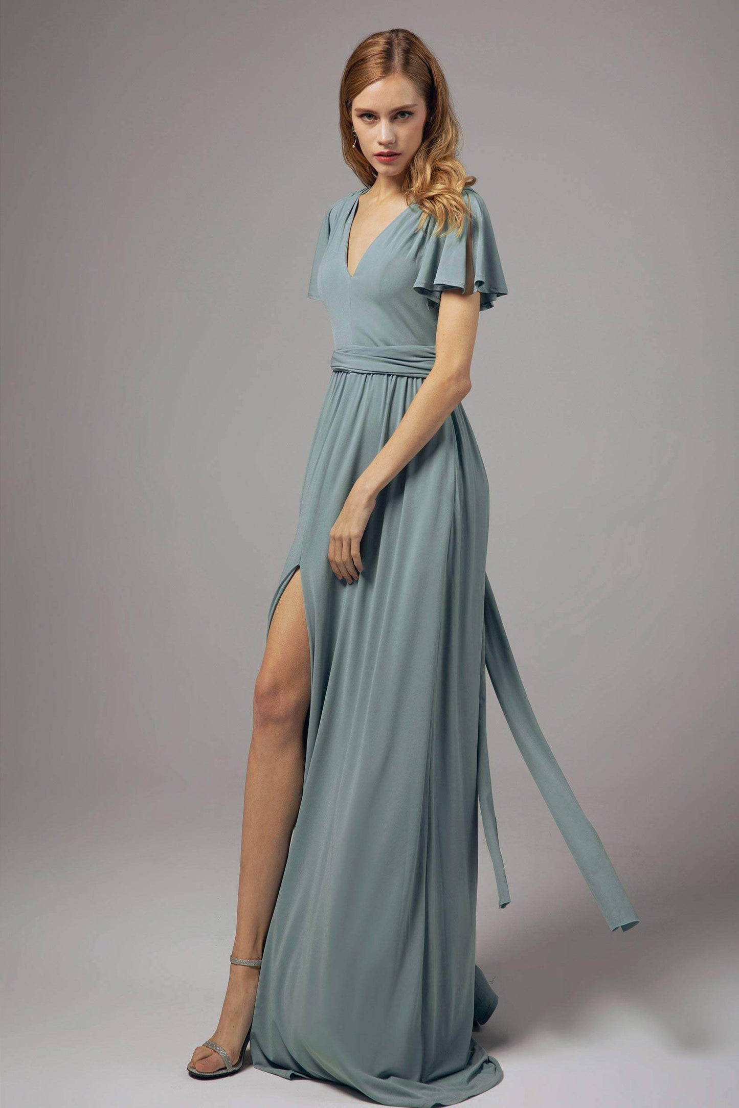 A-Line Floor Length Knitted Fabric Bridesmaid Dress Formal Dresses CB0422 - COCOMELODY