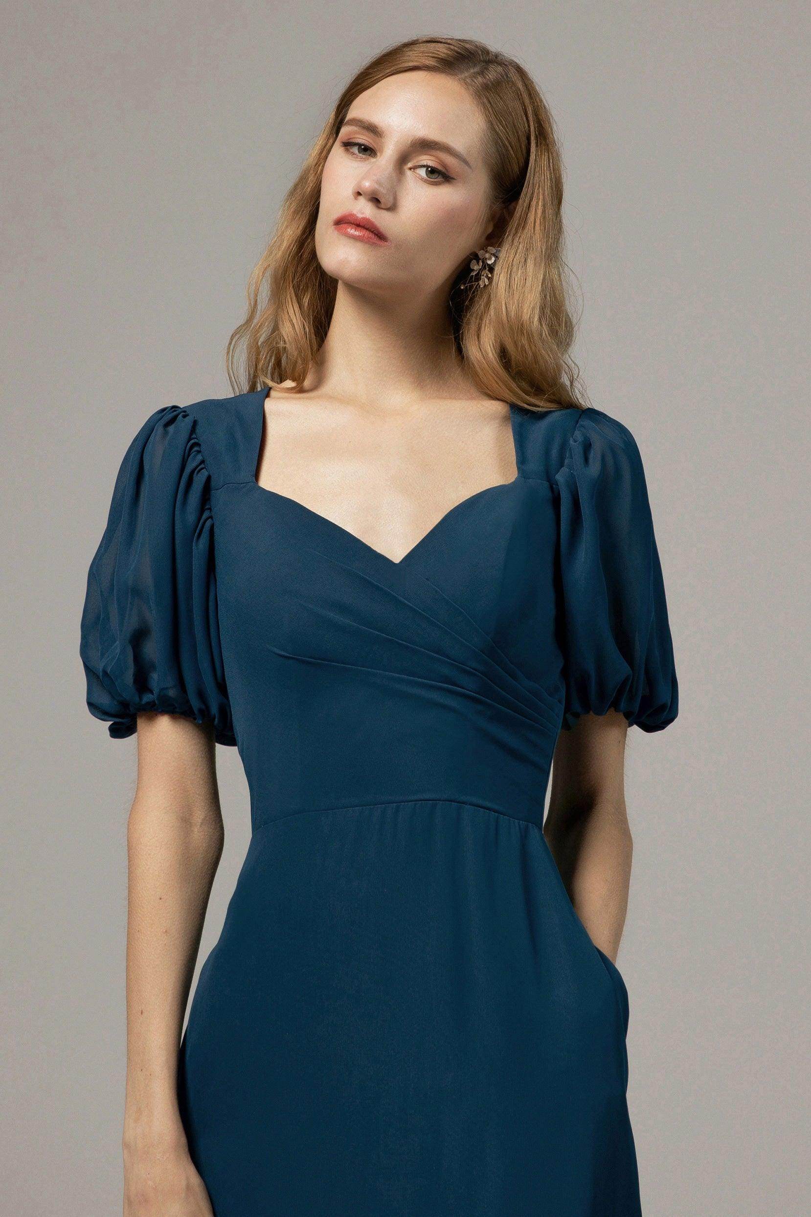 A-Line Floor Length Chiffon Bridesmaid Dress Formal Dresses CB0415 - COCOMELODY