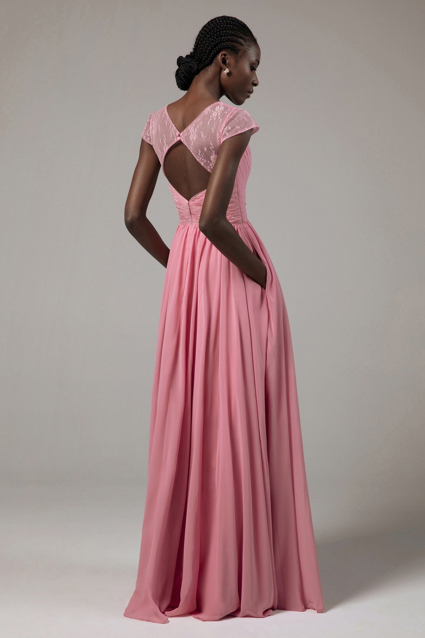 A-Line Floor Length Chiffon Bridesmaid Dress CB0390