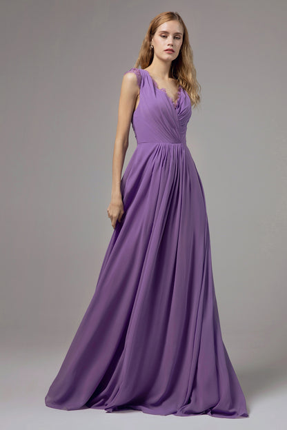 A-Line Floor Length Chiffon Bridesmaid Dress Formal Dresses CB0387